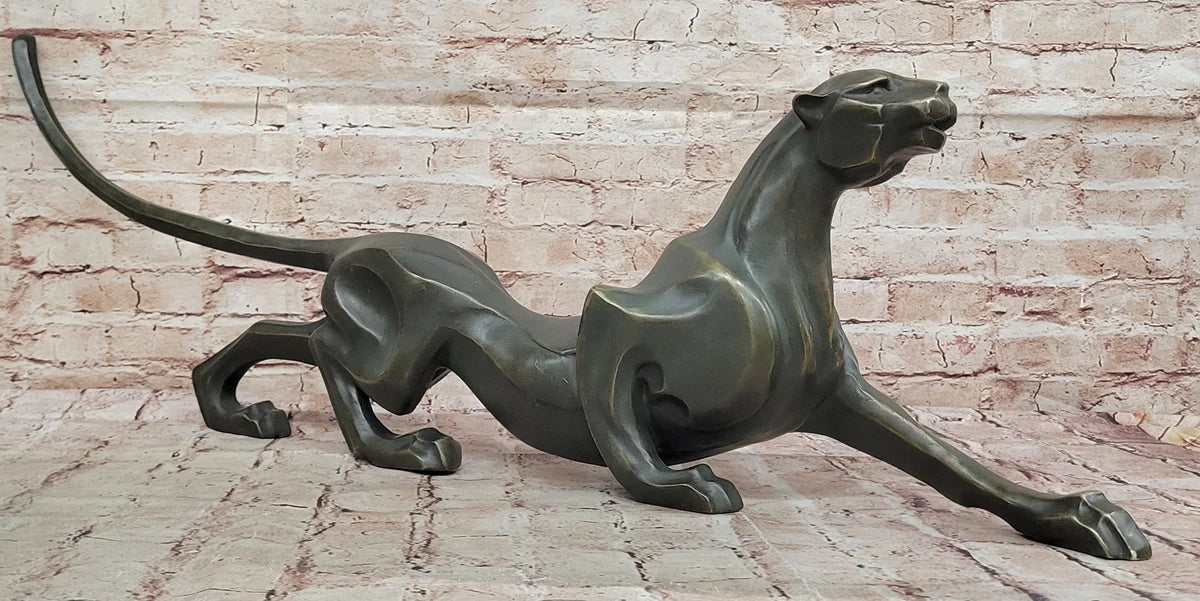 Fierce Panther Bronze Statue Sign of Power and Grace