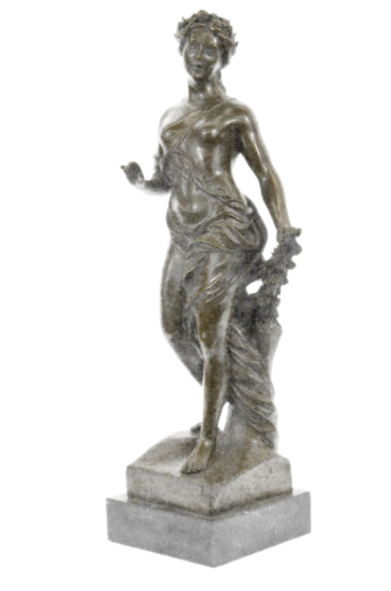 Hand Made Lady Bronze Statue - Signed Milo Female Bust Sculpture - Victorian Home Decor