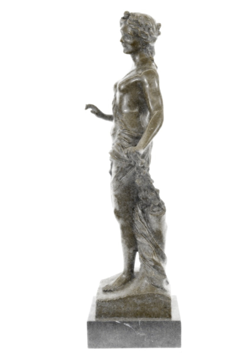 Hand Made Lady Bronze Statue - Signed Milo Female Bust Sculpture - Victorian Home Decor