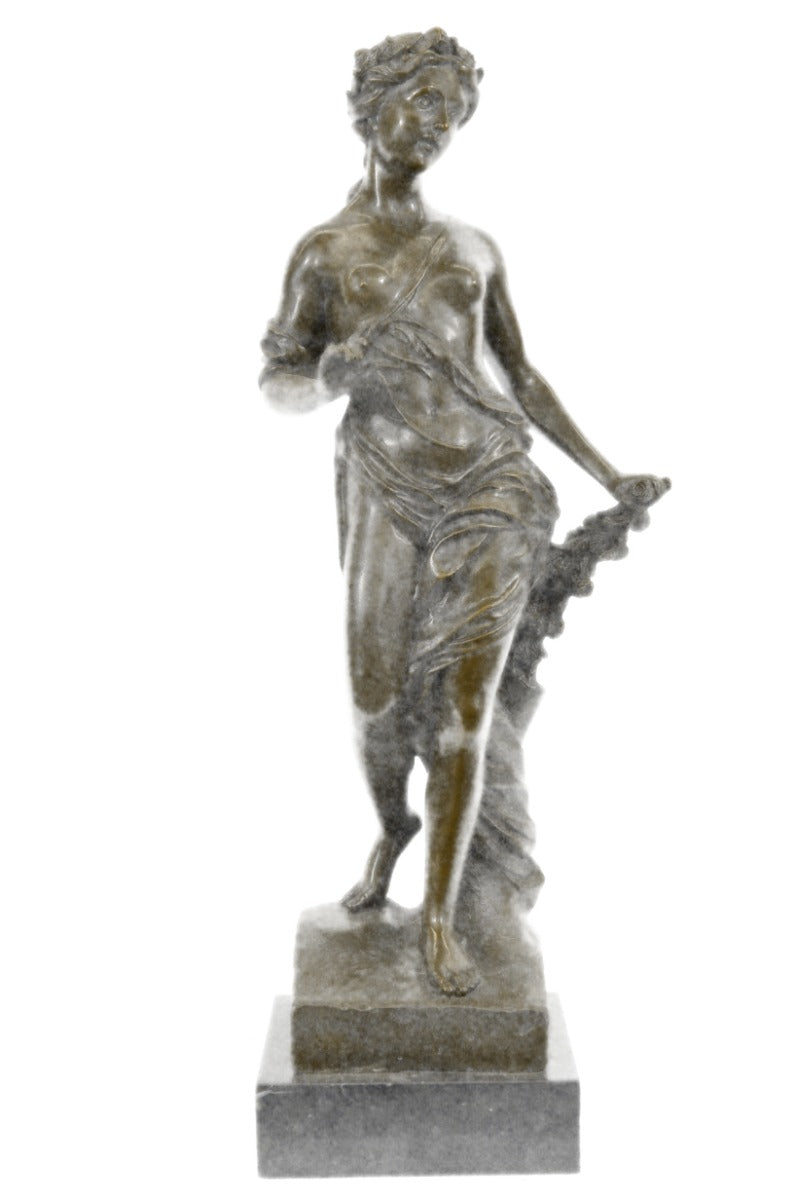 Hand Made Lady Bronze Statue - Signed Milo Female Bust Sculpture - Victorian Home Decor