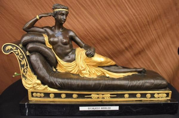 Bronze Sculpture Gold Patina Hand Made by Lost Wax Method Gorgeous Woman