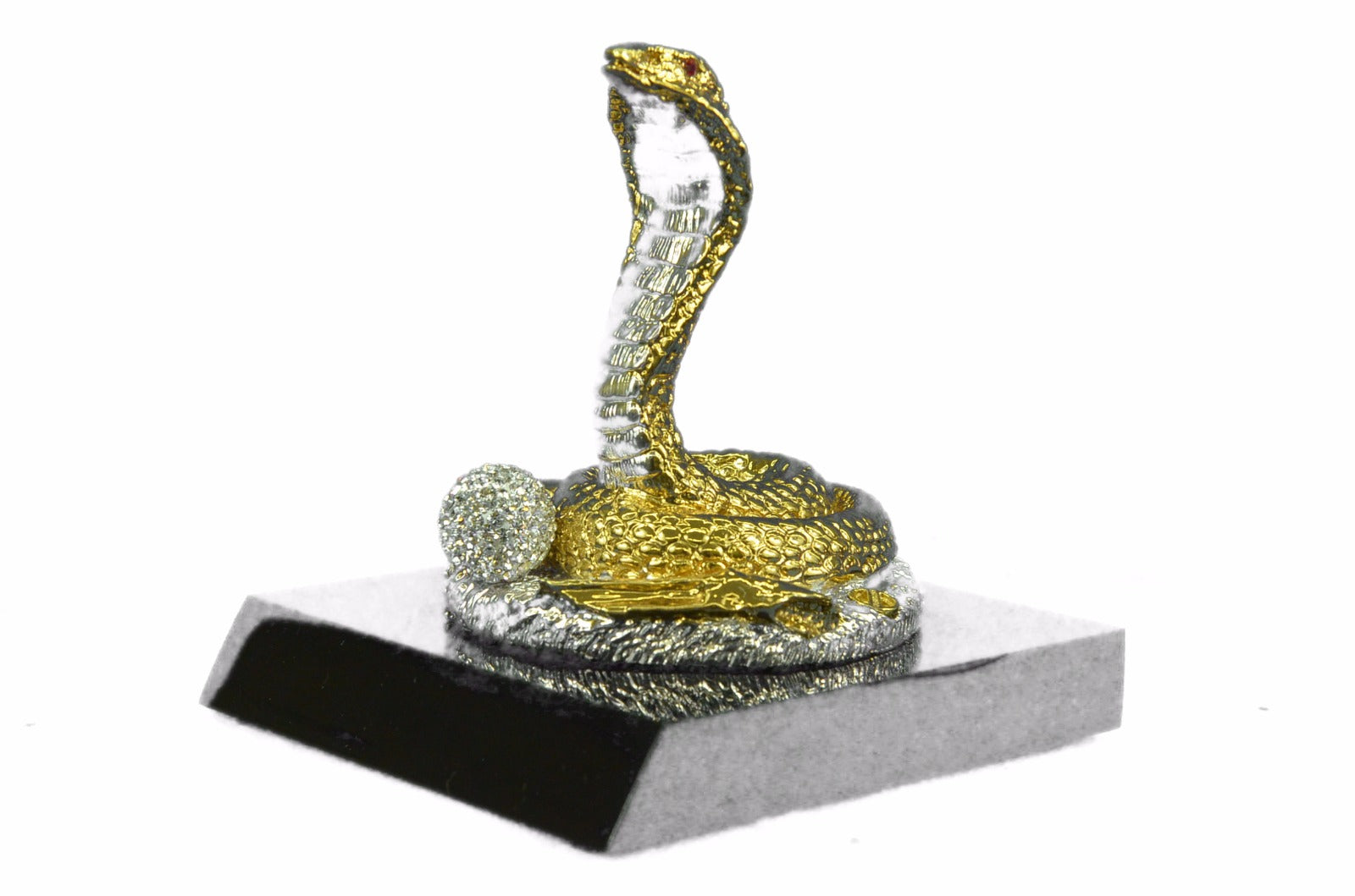 Hand Crafted 14K Gold Bronze Cobra Snake Sculpture Hot Cast Figurine Figure Deal