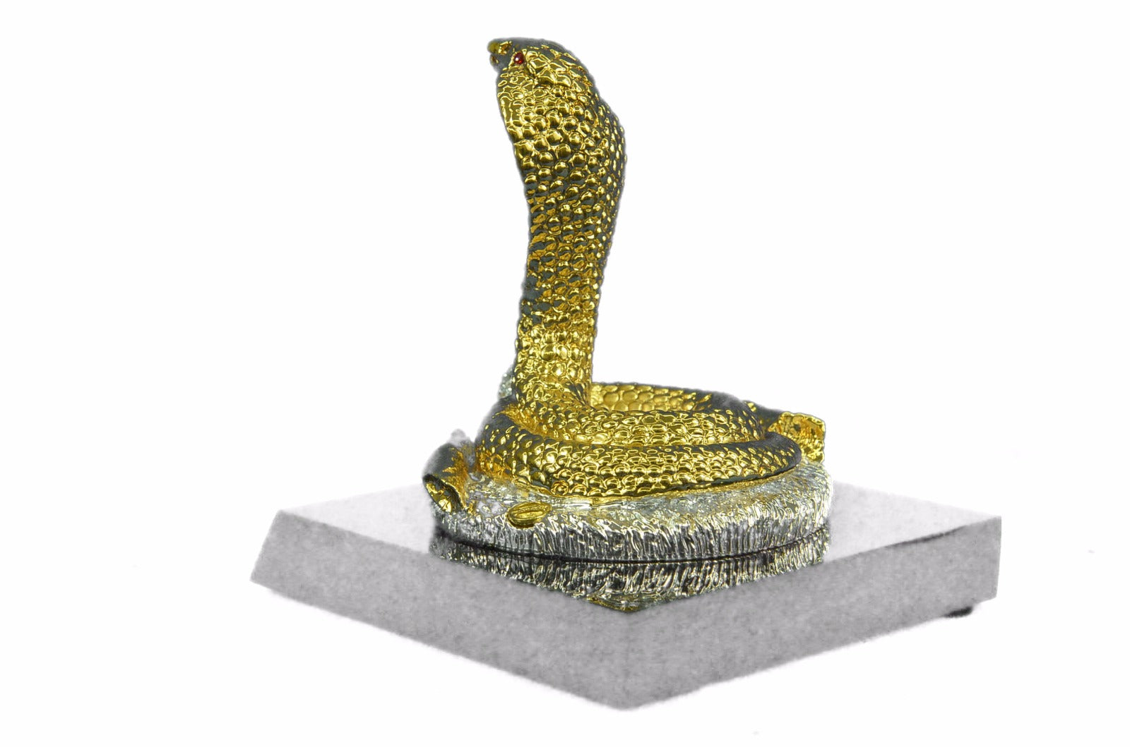 Hand Crafted 14K Gold Bronze Cobra Snake Sculpture Hot Cast Figurine Figure Deal