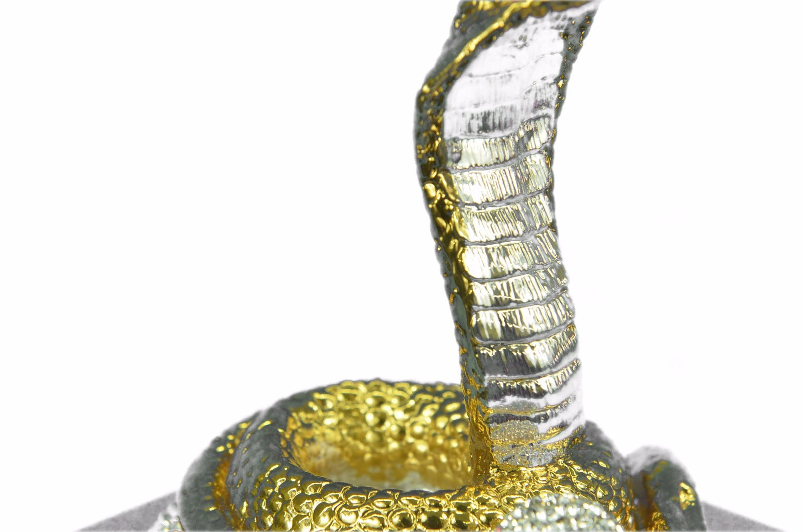 Hand Crafted 14K Gold Bronze Cobra Snake Sculpture Hot Cast Figurine Figure Deal