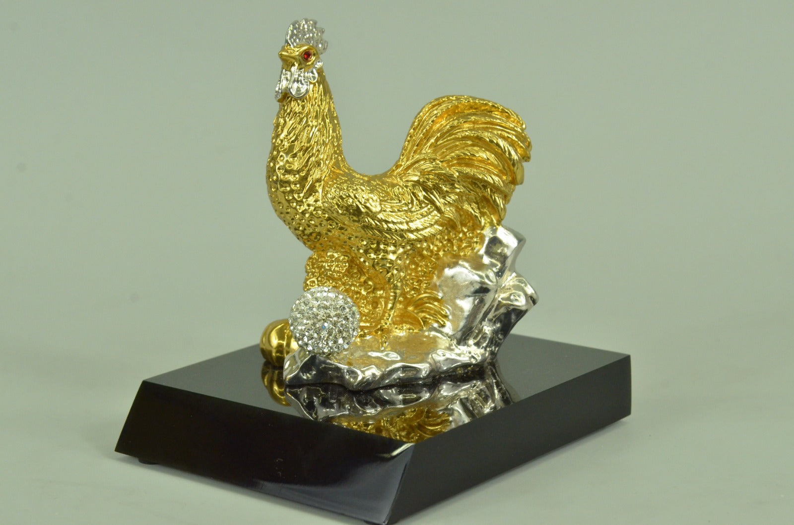 Chinese Bronze Wealth Fengshui Zodiac Year Rooster Cock Statue Sculpture Figure