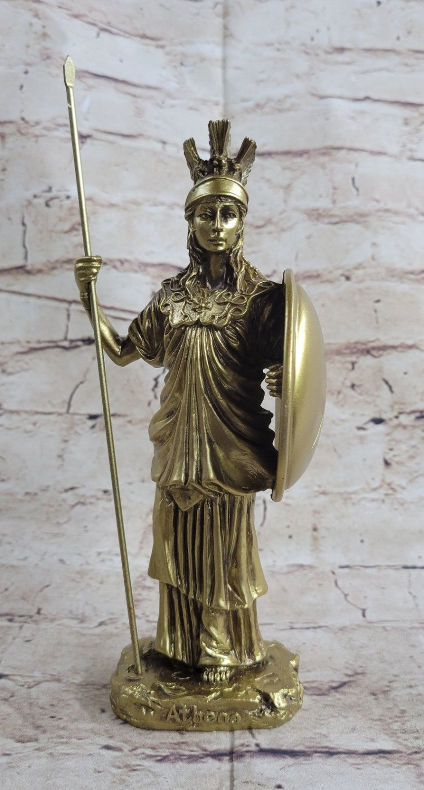 MUSEUM QUALITY ROMAN ERA GREEK BRONZED STATUE OF ATHENA SCULPTURE FIGURINE FIGURE