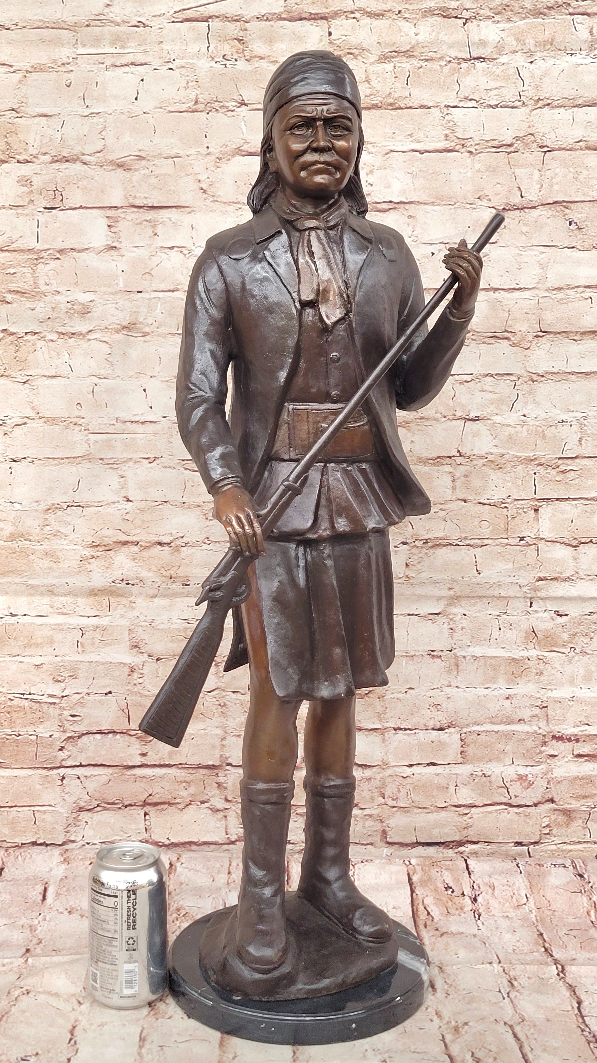 C.M Russell Bronze Sculpture Geronimo With Rifle Hot Cast Figure Statue