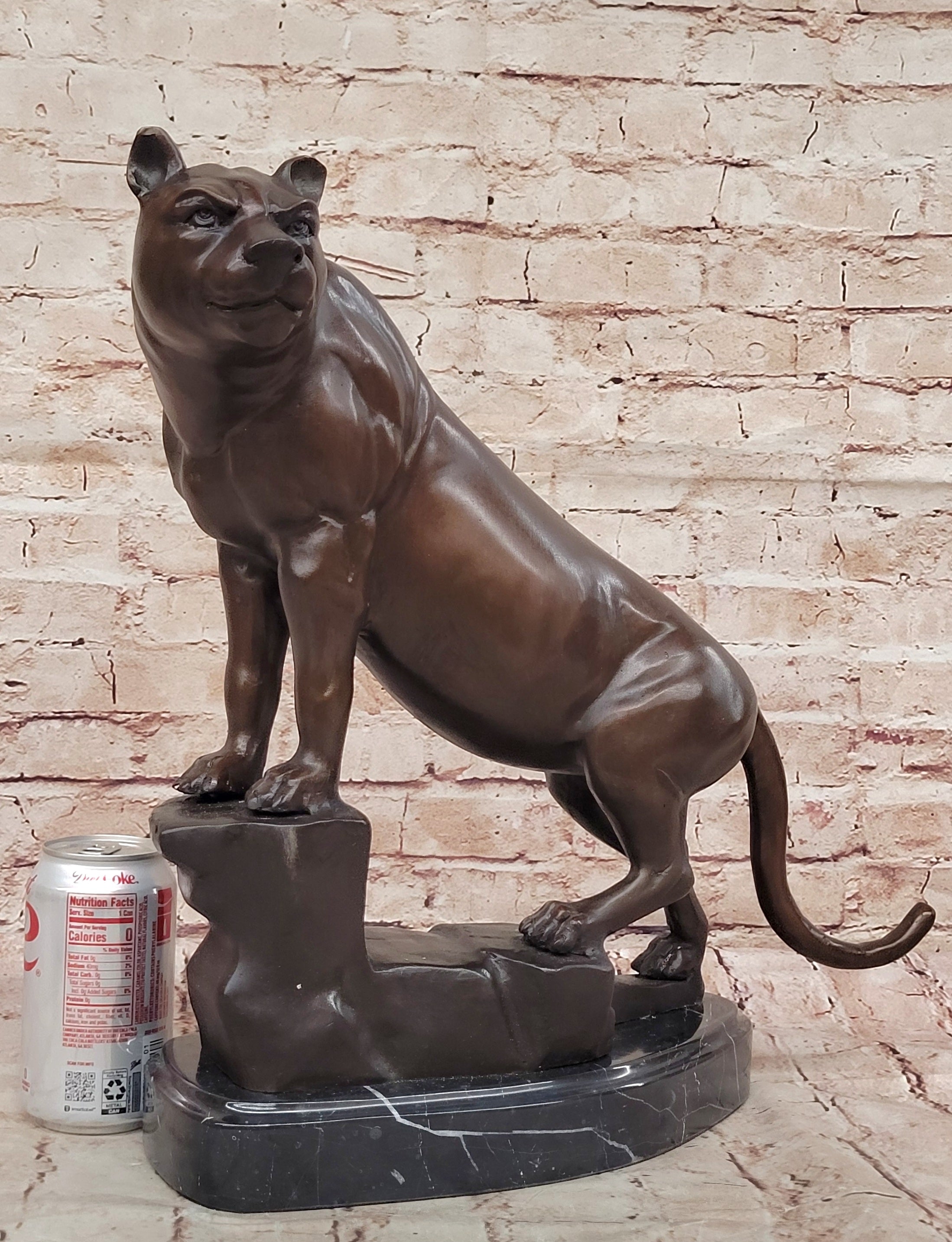 Bronze Sculpture Statue of Puma Cougar Mountain Lion Signed Marius Limited Edition