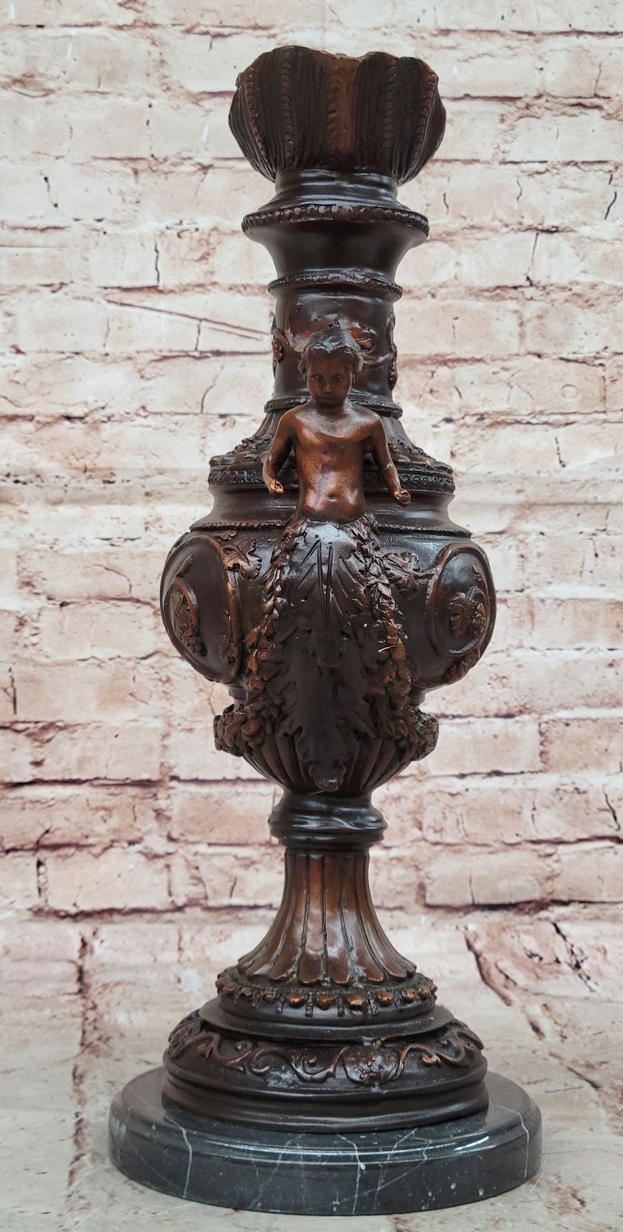 Home Office Decoration: Dragon Urn Bronze Sculpture Hand Made Art