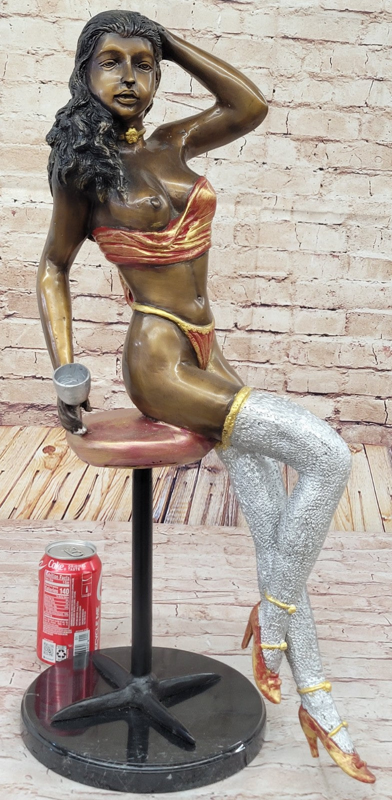 Artistic Naked Lady Seated Limited Edition Bronze Figurine Hot Cast Sculpture