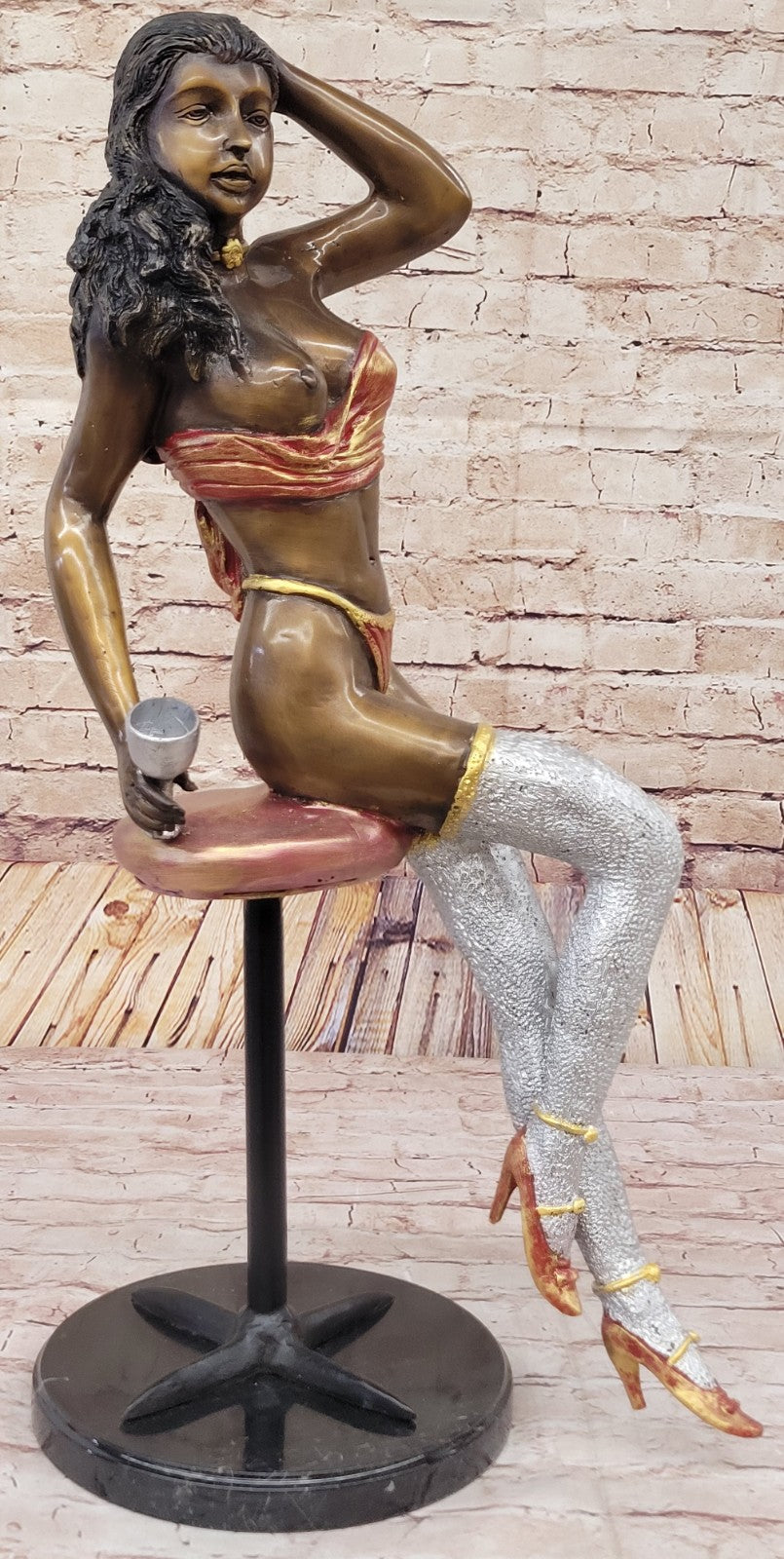 Artistic Naked Lady Seated Limited Edition Bronze Figurine Hot Cast Sculpture