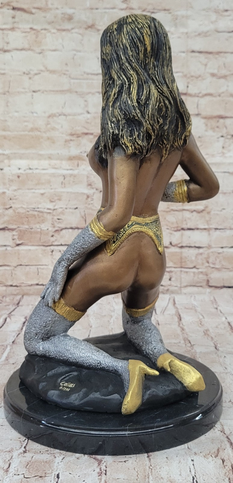 Handcrafted Bronze Nude Woman Statue by Collett: Limited Edition Erotic Art