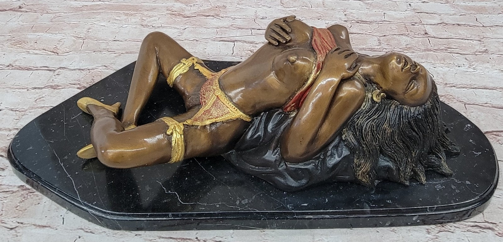 Erotic Art Handmade Collett Bronze Nude Female Figurine Sculpture Numbered