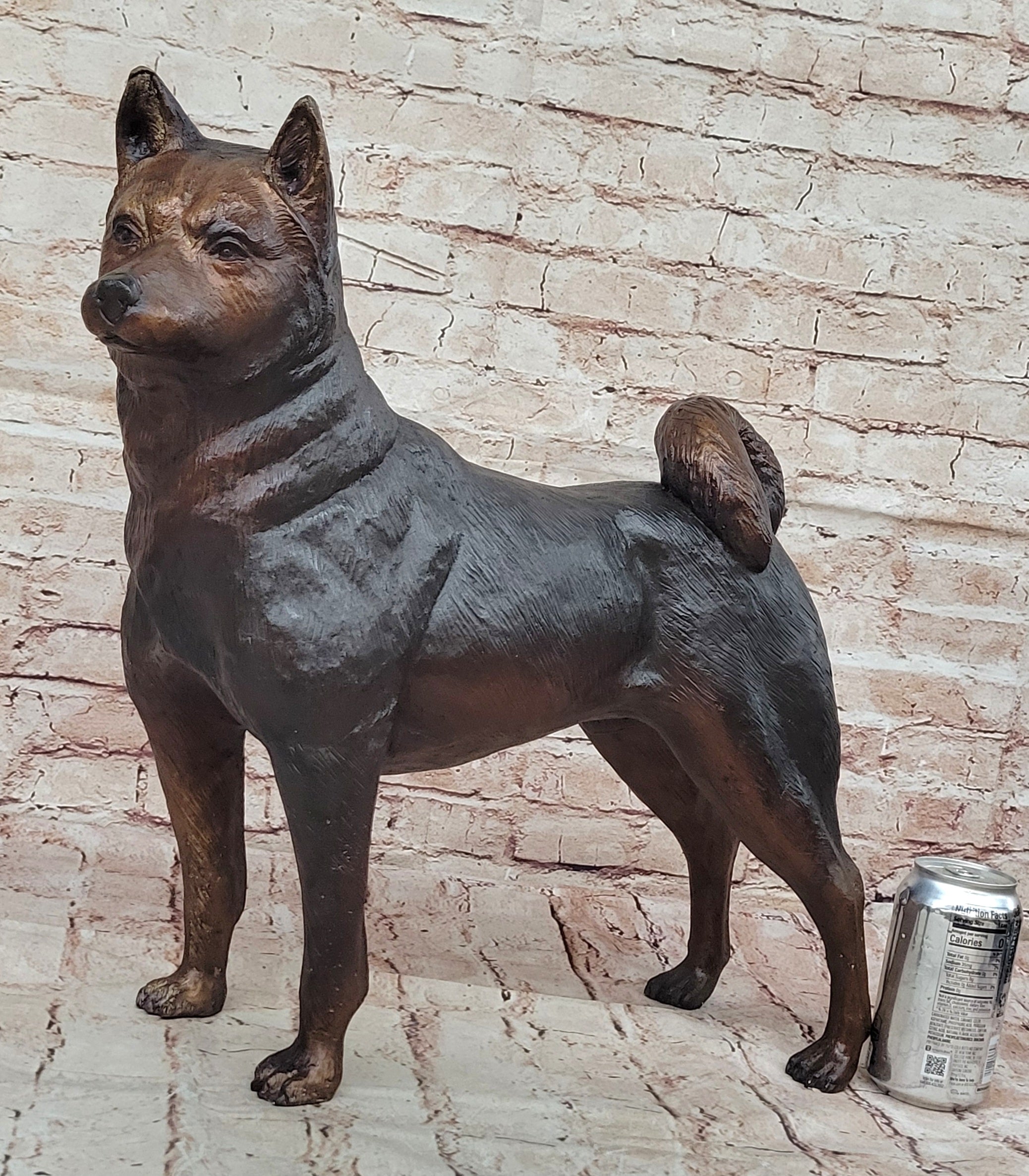 Collector Edition Bronze Shiba Inu Dog Statue: Handcrafted by Mogniez