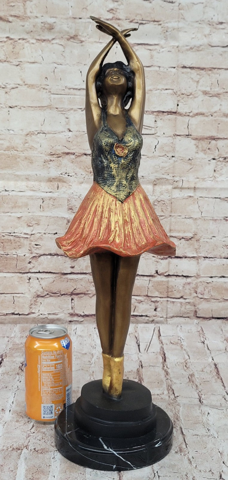 Hot CAST BRONZE MARBLE FIGURINE GIRL BALLERINA-SIGNED SCULPTURE FIGURE