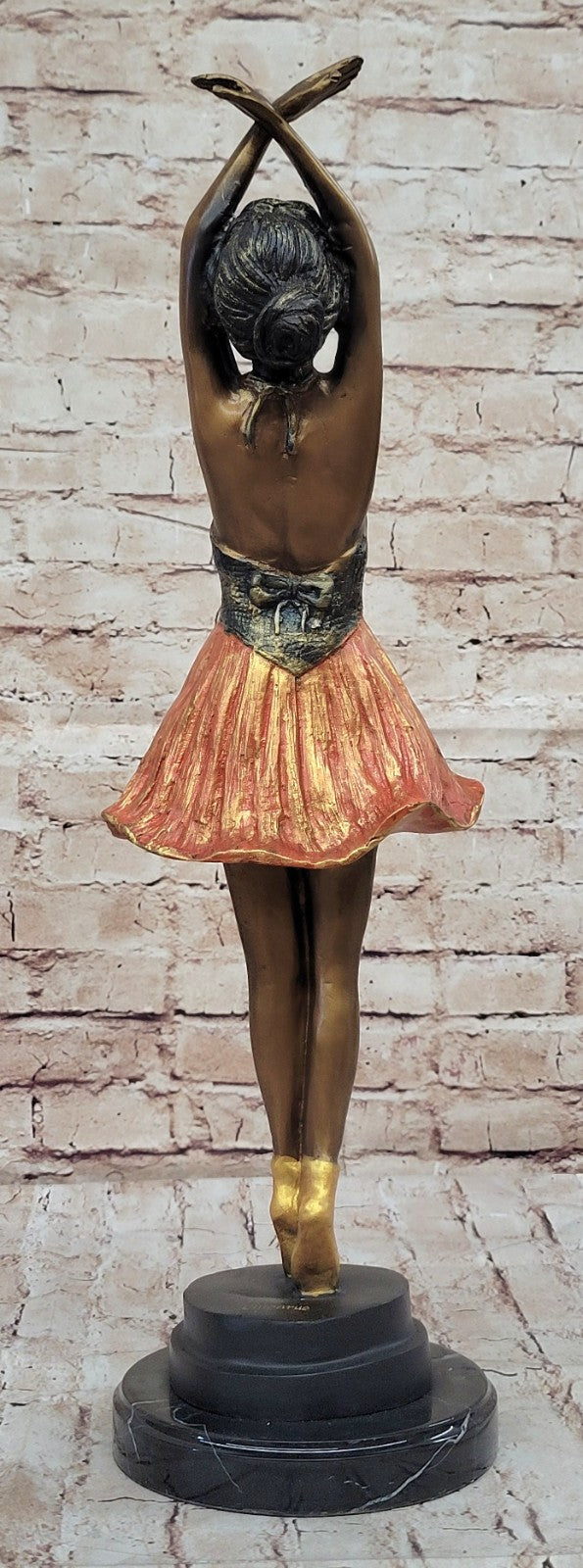 Hot CAST BRONZE MARBLE FIGURINE GIRL BALLERINA-SIGNED SCULPTURE FIGURE