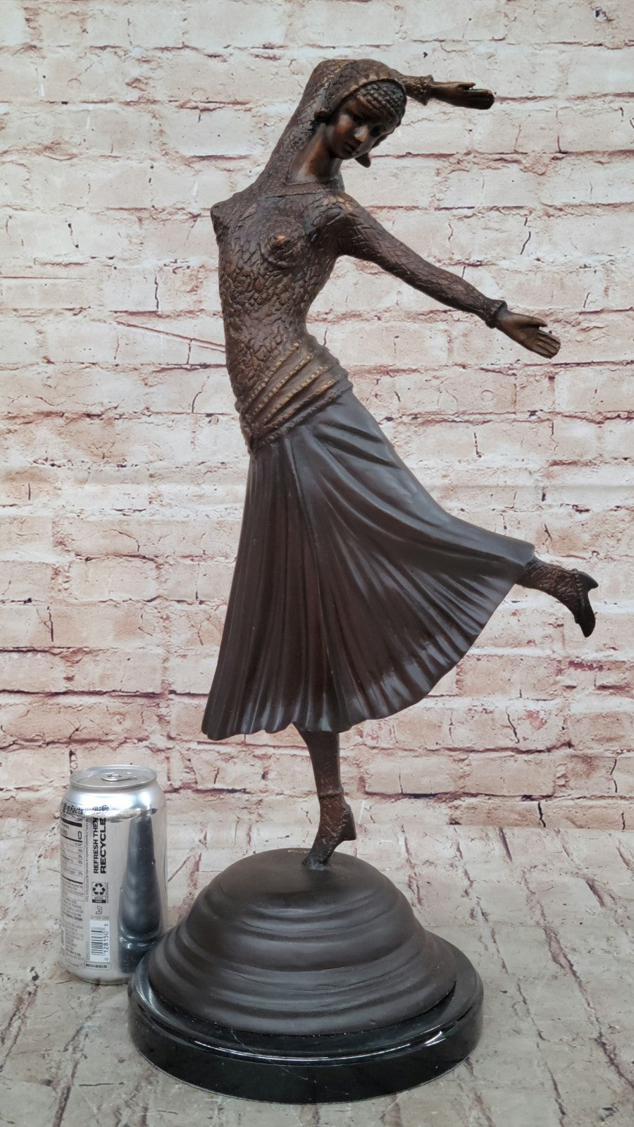 Shop Now: Dimitri Haralamb Chiparus Art Deco Bronze Dancer – Huge Classic Artwork Decor