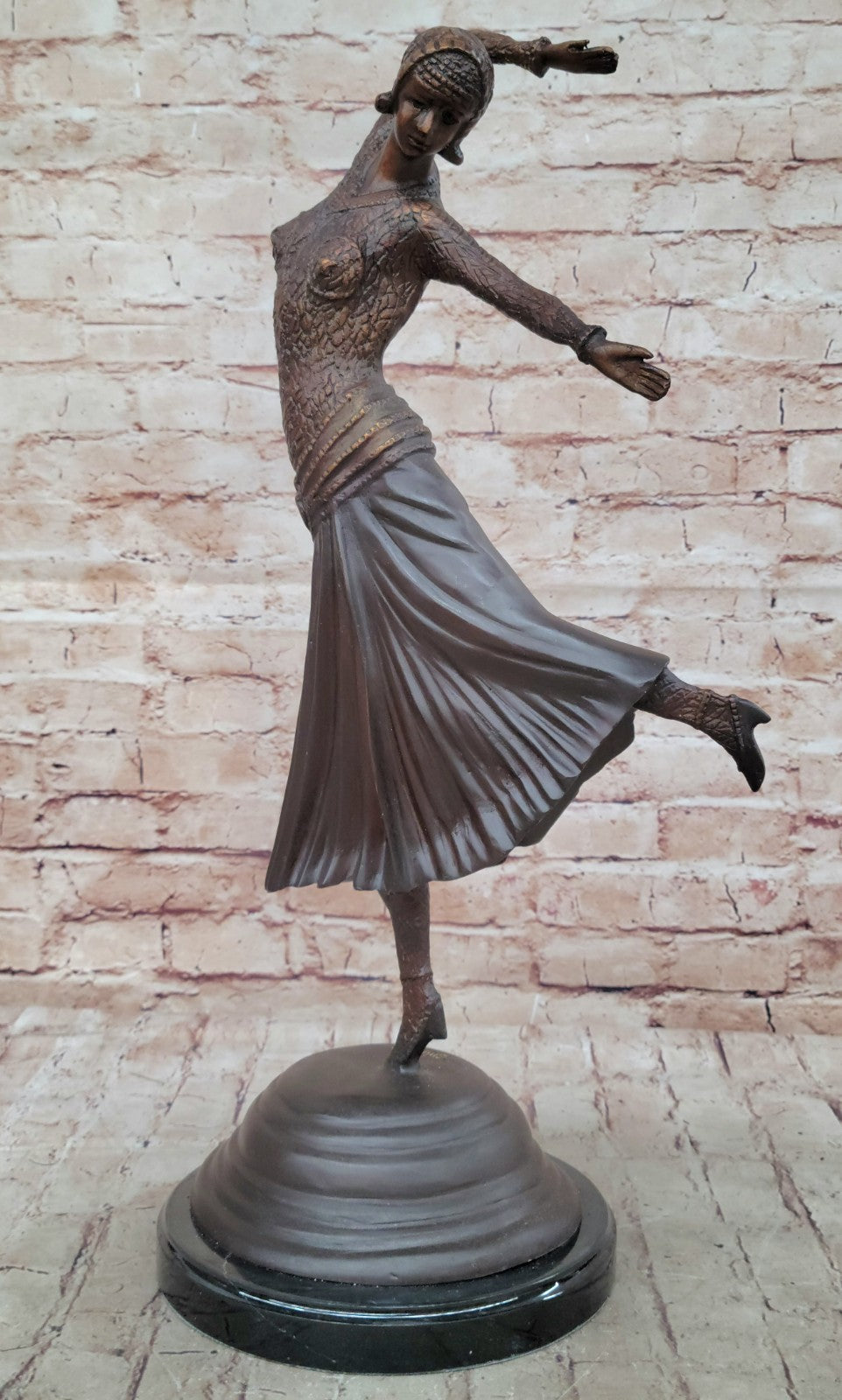 Shop Now: Dimitri Haralamb Chiparus Art Deco Bronze Dancer – Huge Classic Artwork Decor