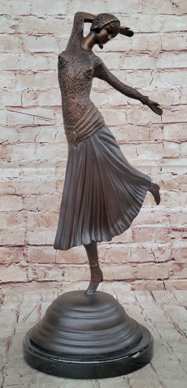 Shop Now: Dimitri Haralamb Chiparus Art Deco Bronze Dancer – Huge Classic Artwork Decor