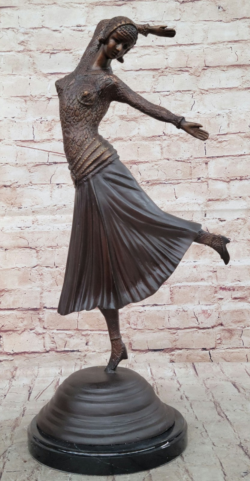 Dimitri Haralamb Chiparus Art Deco Bronze Dancer Huge Classic Artwork Decor