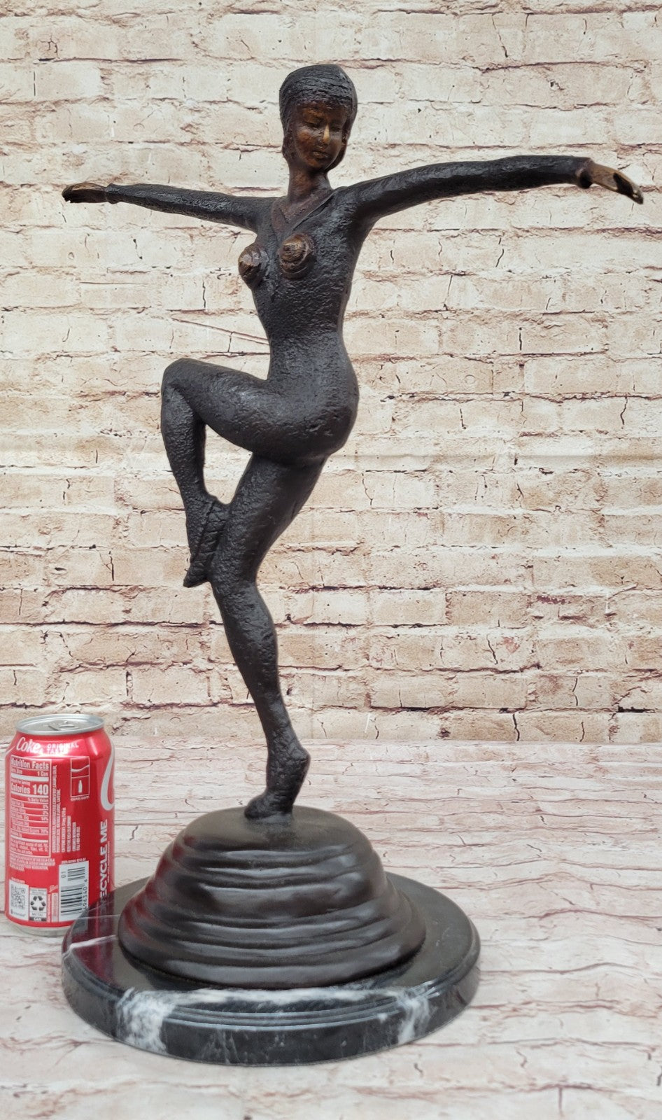 Chiparus Art Deco Lady Dancer Genuine Bronze Sculpture Figurine