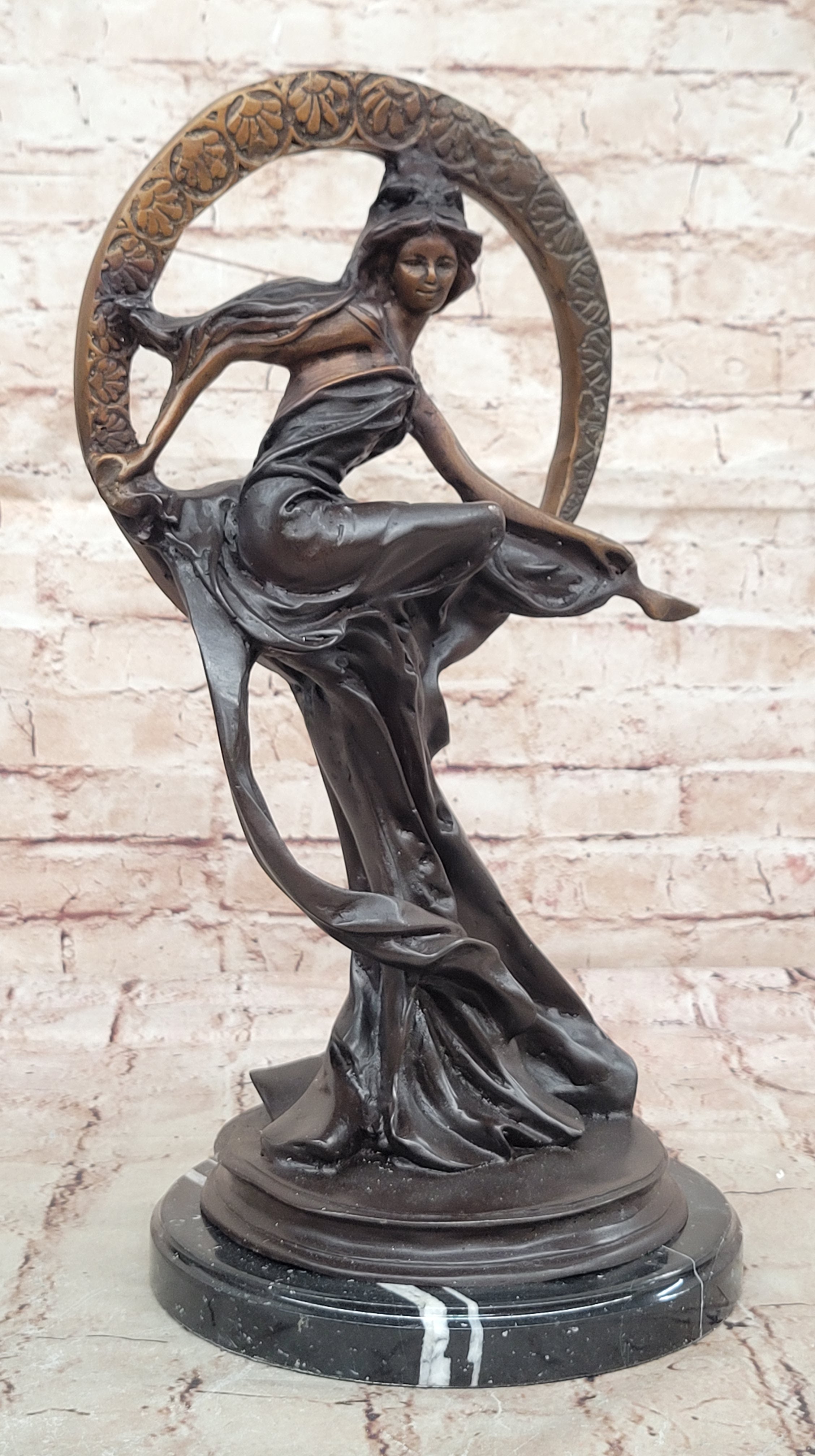 Handcrafted bronze sculpture SALE Ring Bliss With Goddess Dream Collector Edition