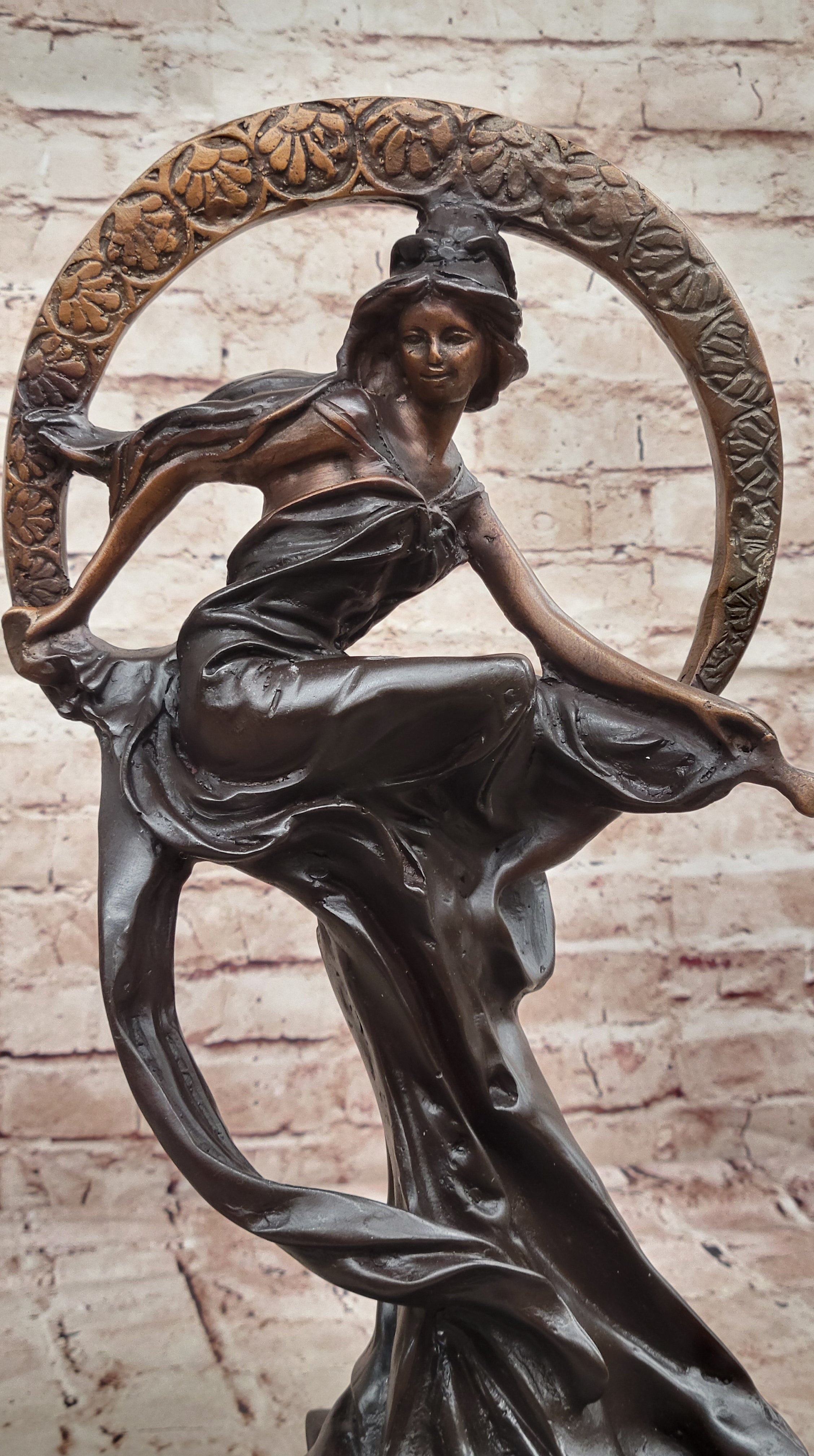 Handcrafted bronze sculpture SALE Ring Bliss With Goddess Dream Collector Edition