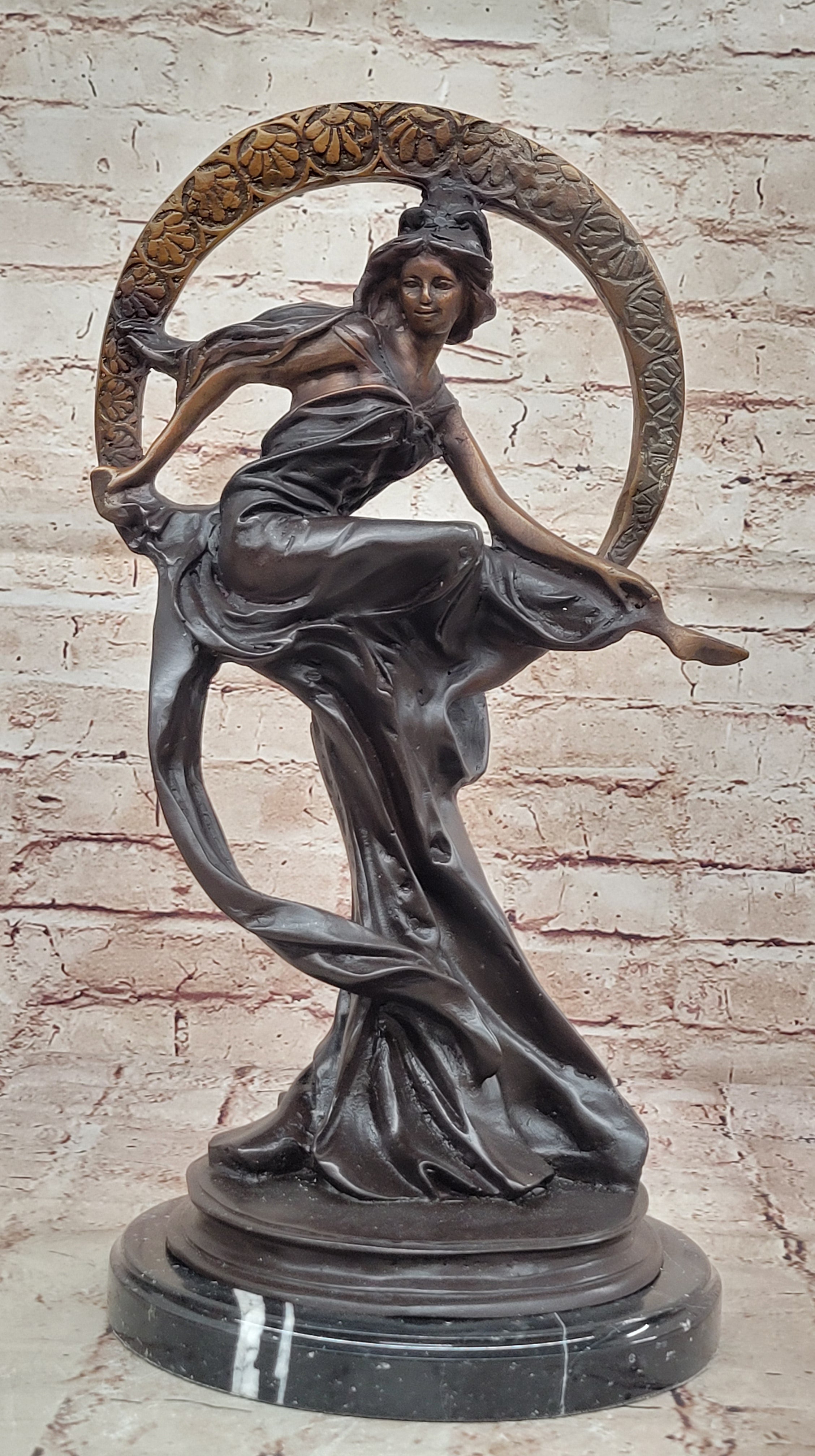 Handcrafted bronze sculpture SALE Ring Bliss With Goddess Dream Collector Edition