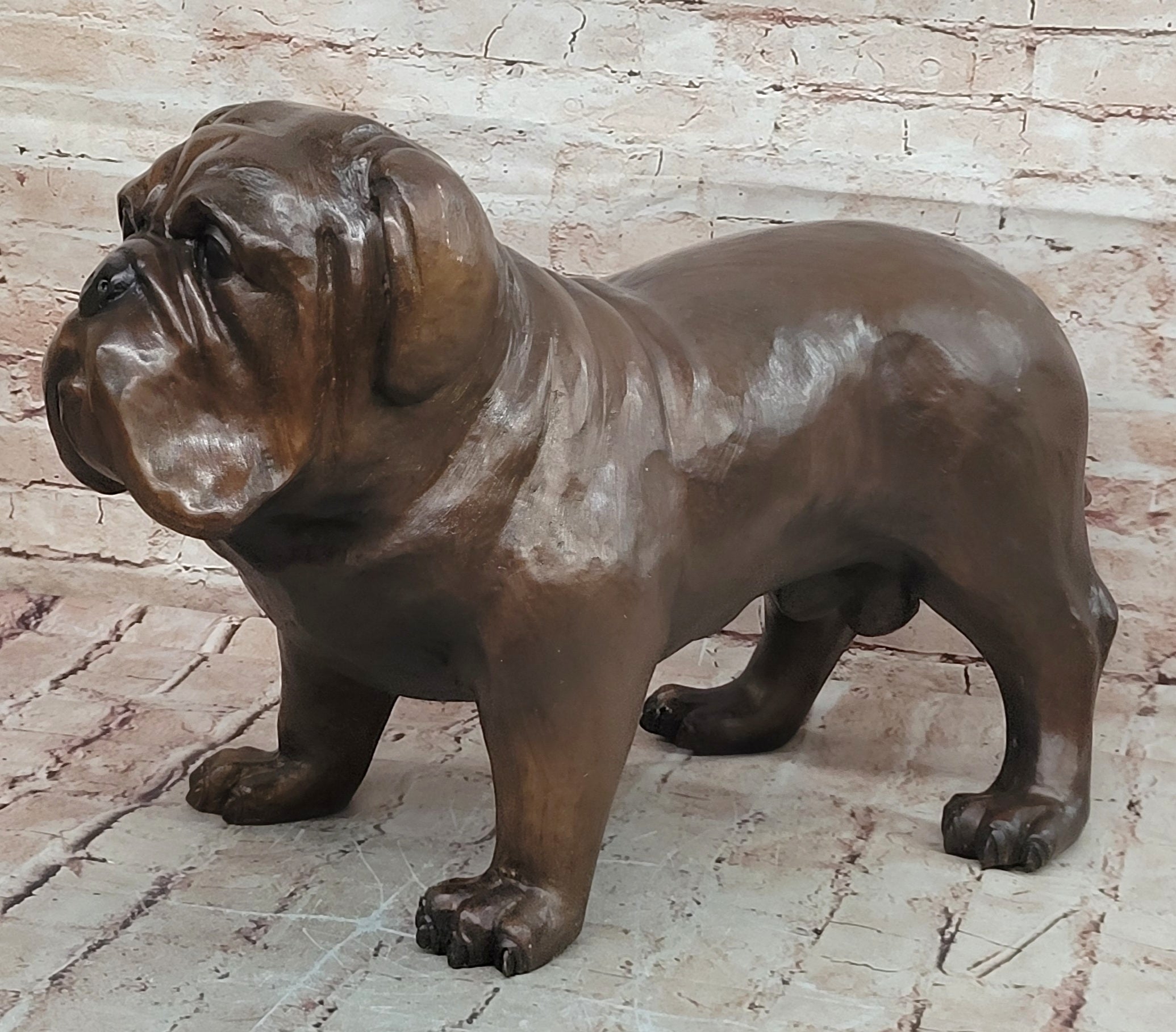 Art Deco Large Indoor/outdoor Bulldog Classic Dog Bronze Sculpture Figurine Sale