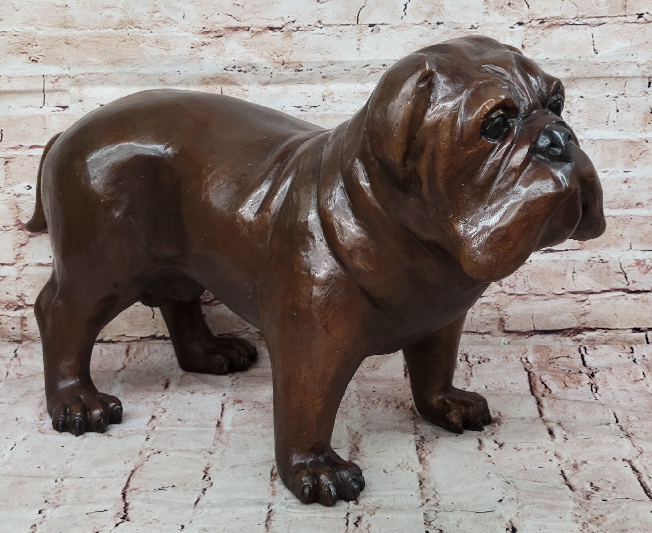 Art Deco Large Indoor/outdoor Bulldog Classic Dog Bronze Sculpture Figurine Sale