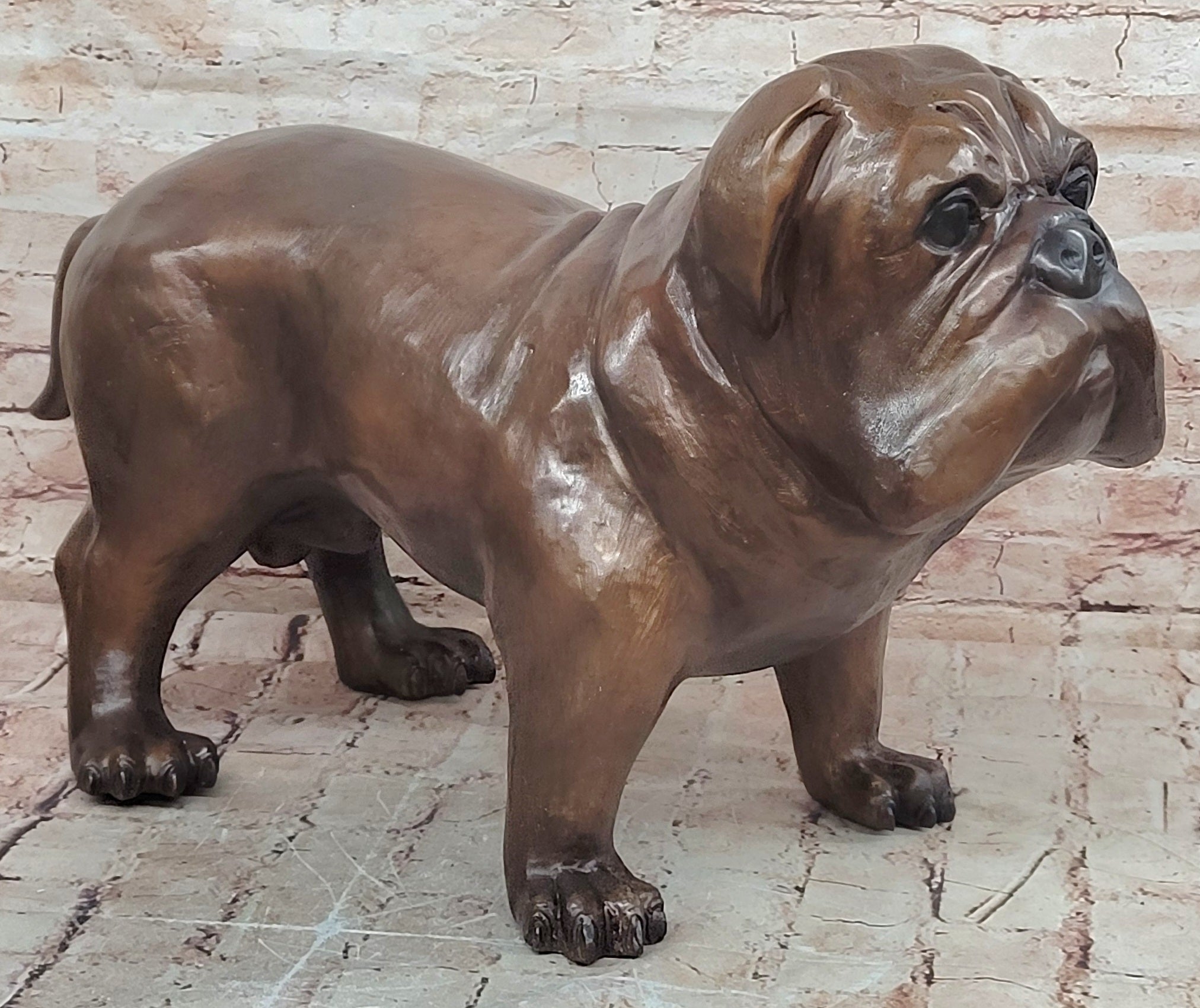 Art Deco Large Indoor/outdoor Bulldog Classic Dog Bronze Sculpture Figurine Sale