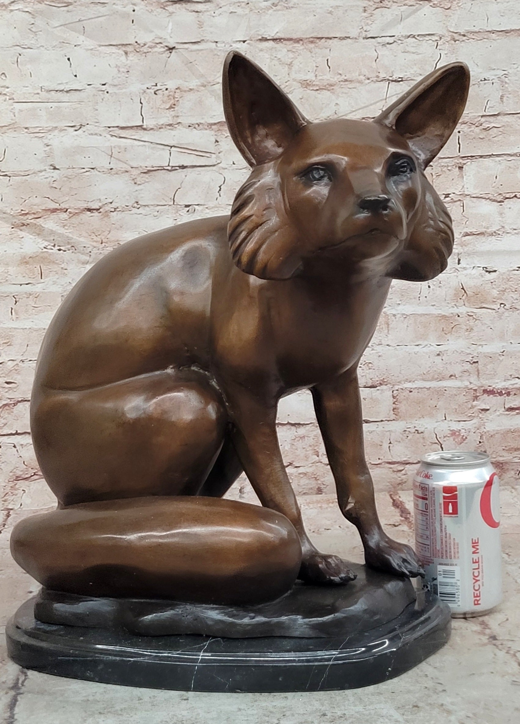 Bronze Fox Animal Sculpture Signed Mogniez Collector Edition Fine Art Decor