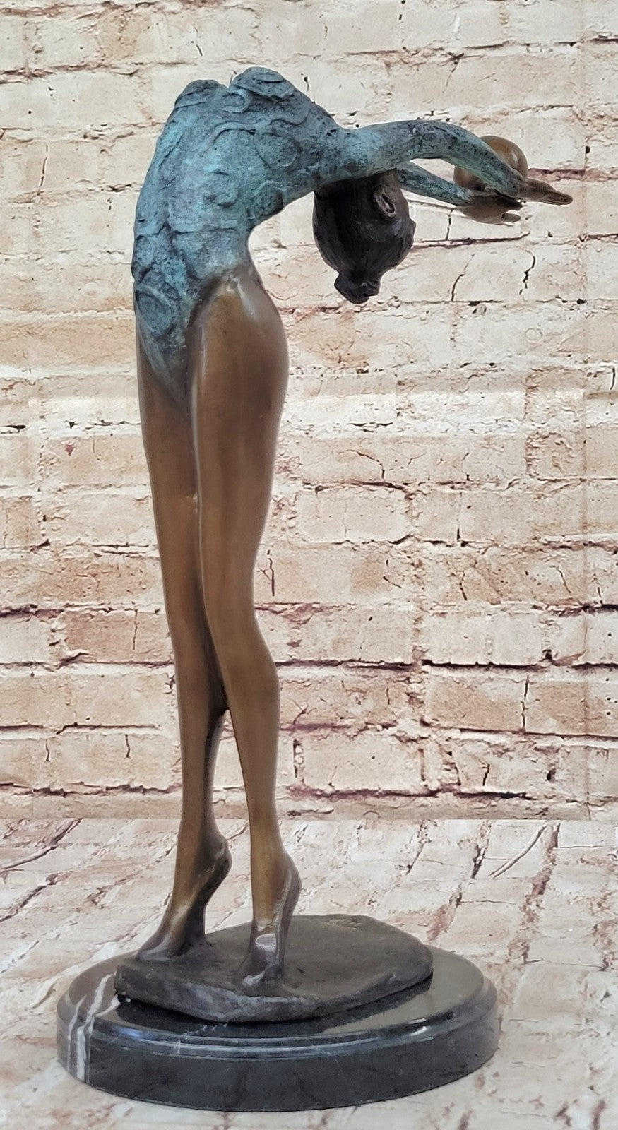 Stunning Collett Swiss Artist Nick Gymnast Woman Bronze Statue LTD EDTION