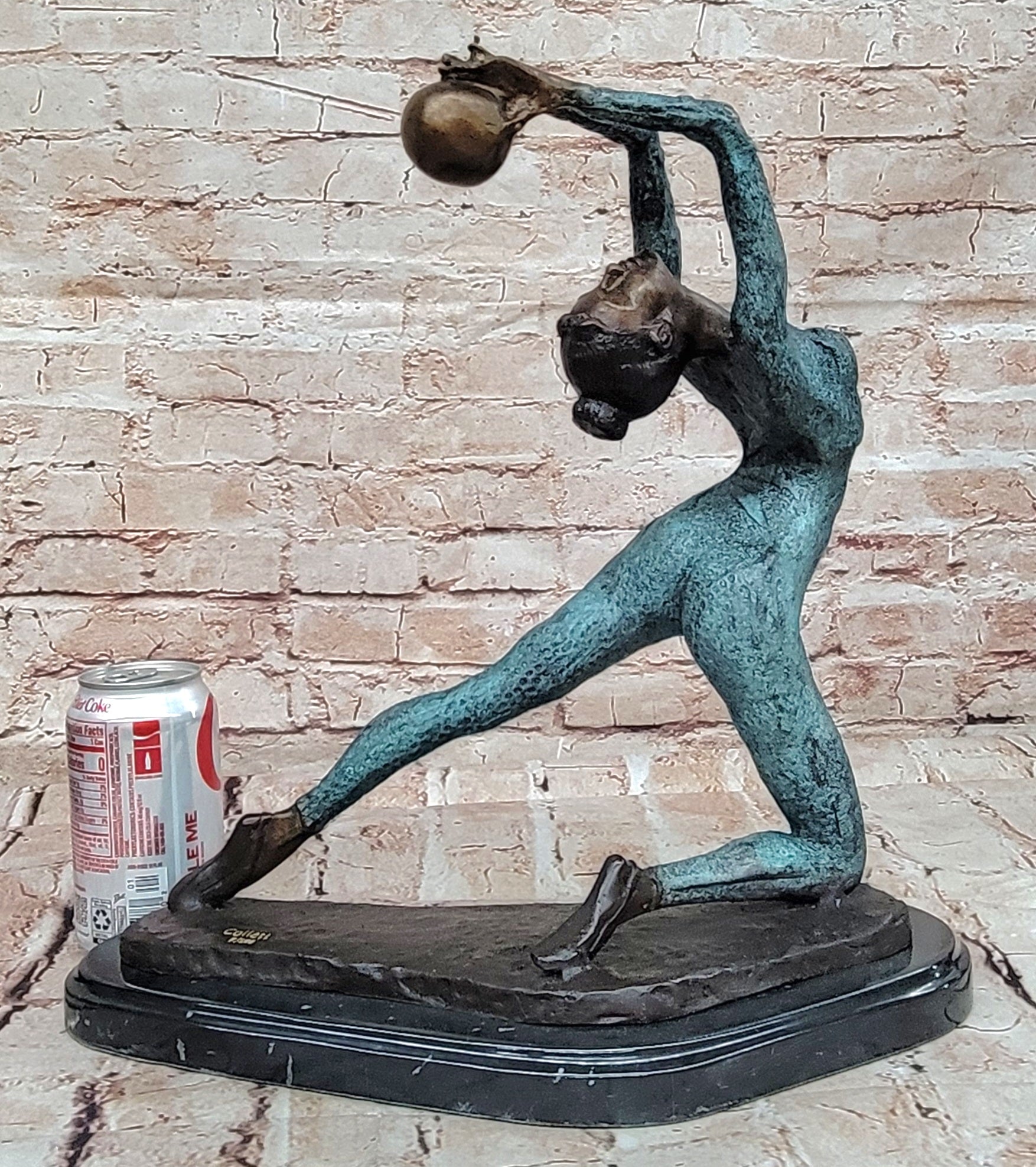 Lovely Vintage Deco French Bronze Nude Female Gymnast Acrobat Statue LTD EDTION