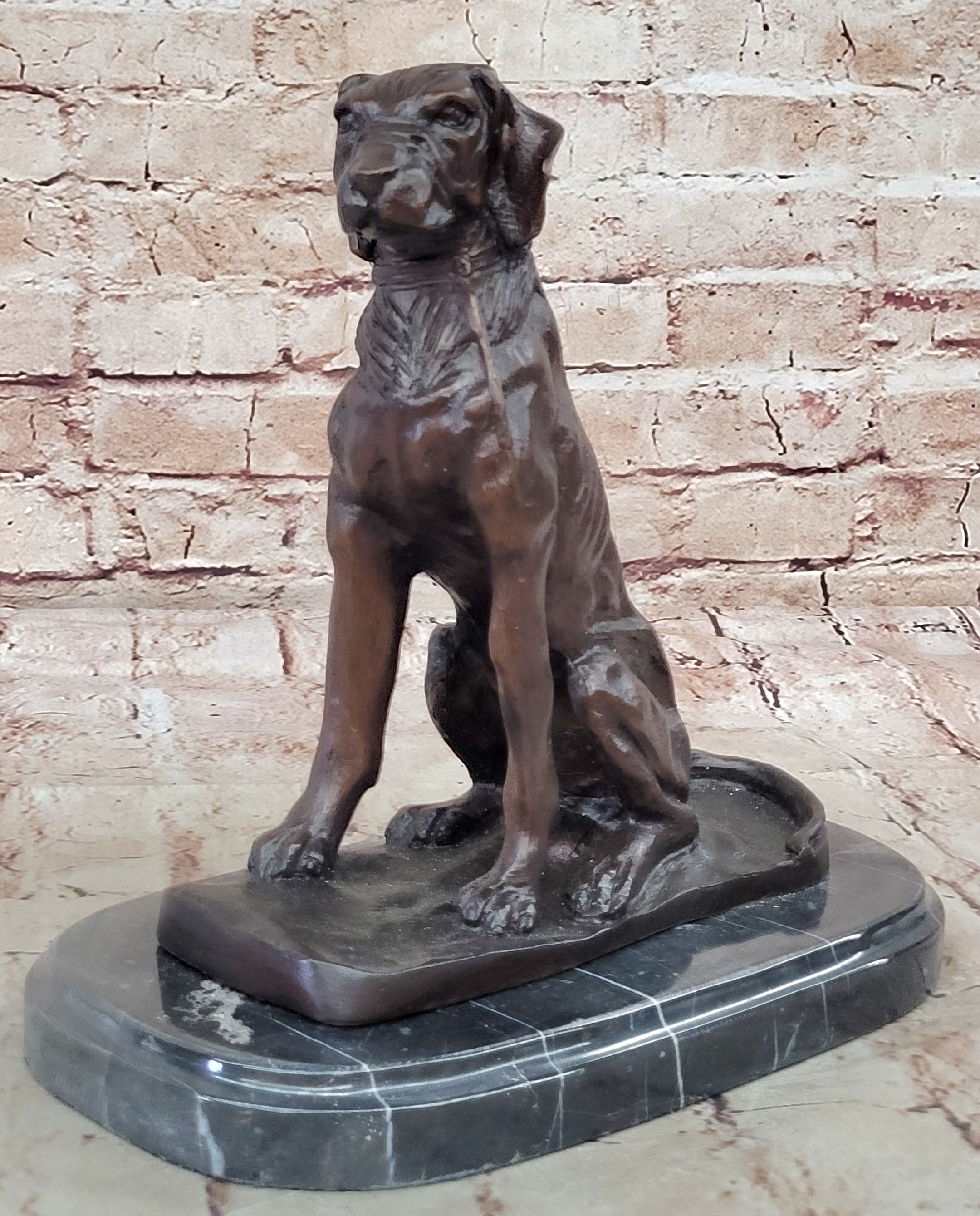 Hunting Dog Bronze Sculpture – Moigniez Labrador Collectible Figure Home Decor