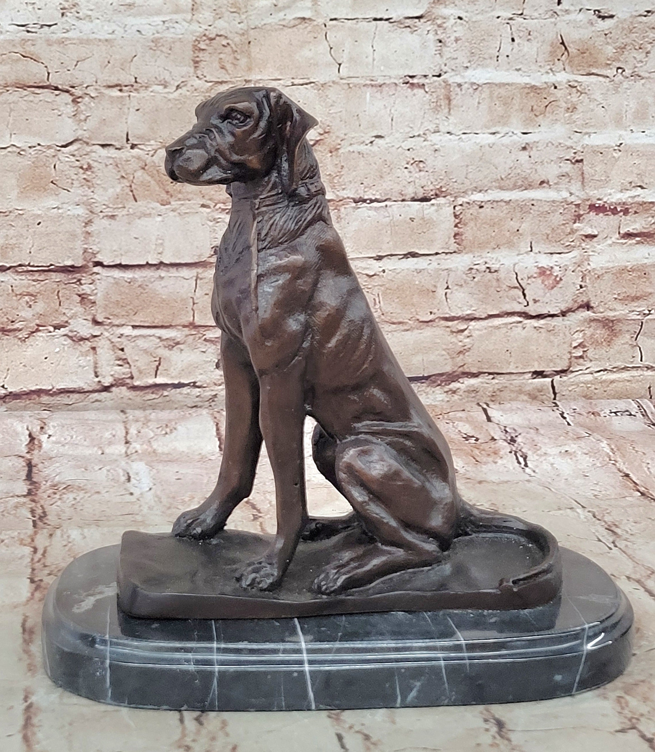 Hunting Dog Bronze Sculpture – Moigniez Labrador Collectible Figure Home Decor