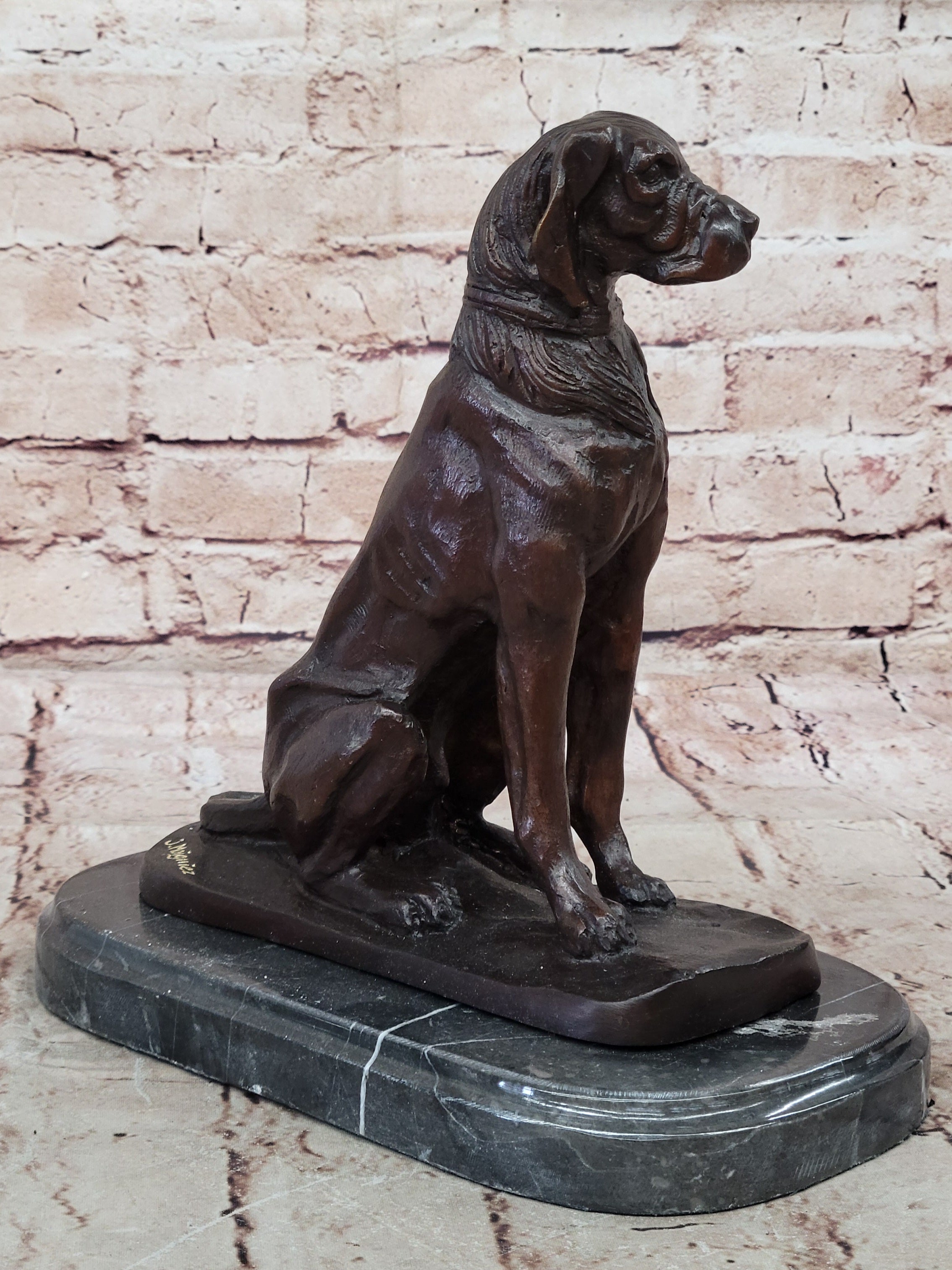 Hunting Dog Bronze Sculpture – Moigniez Labrador Collectible Figure Home Decor