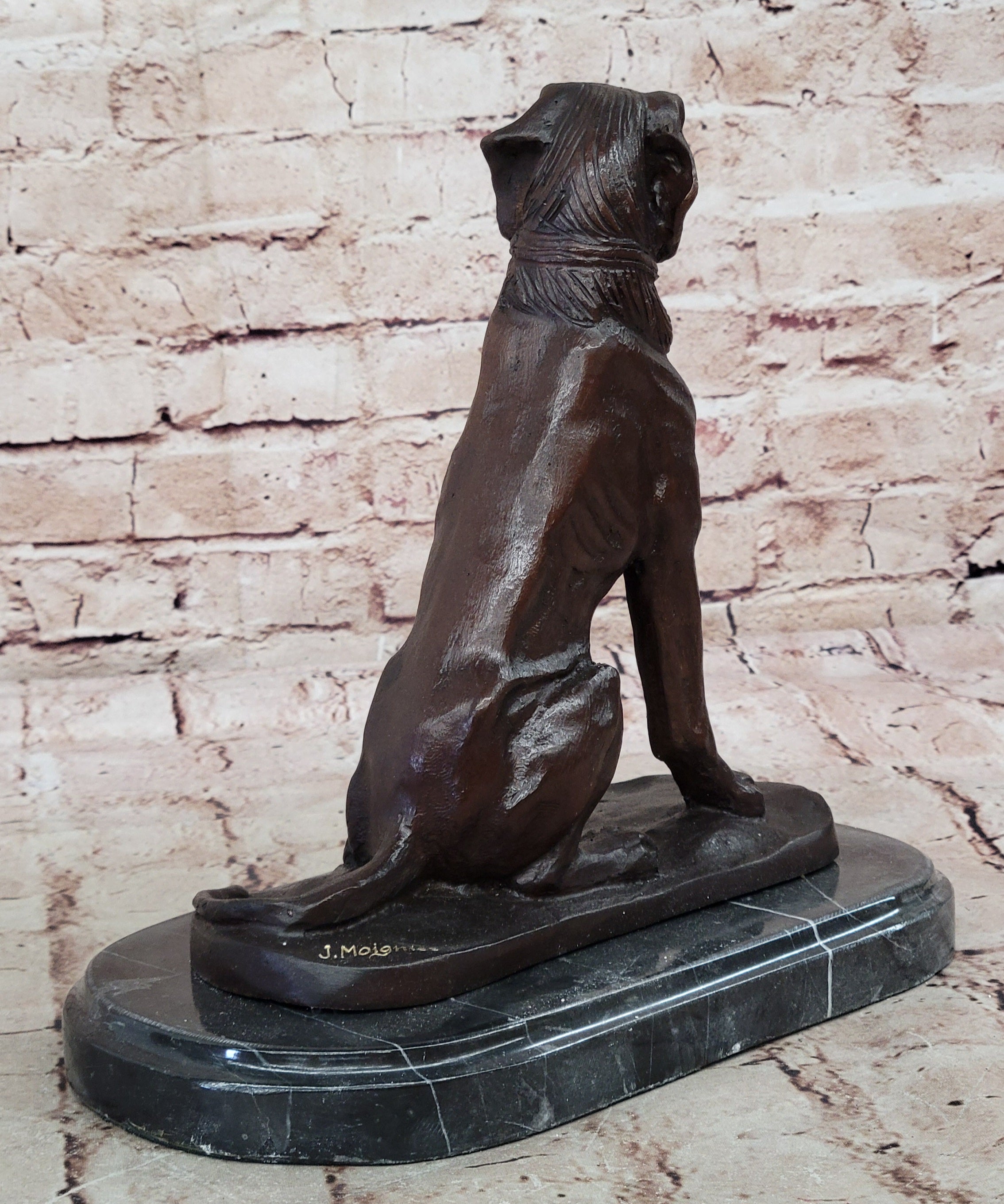 Hunting Dog Bronze Sculpture – Moigniez Labrador Collectible Figure Home Decor