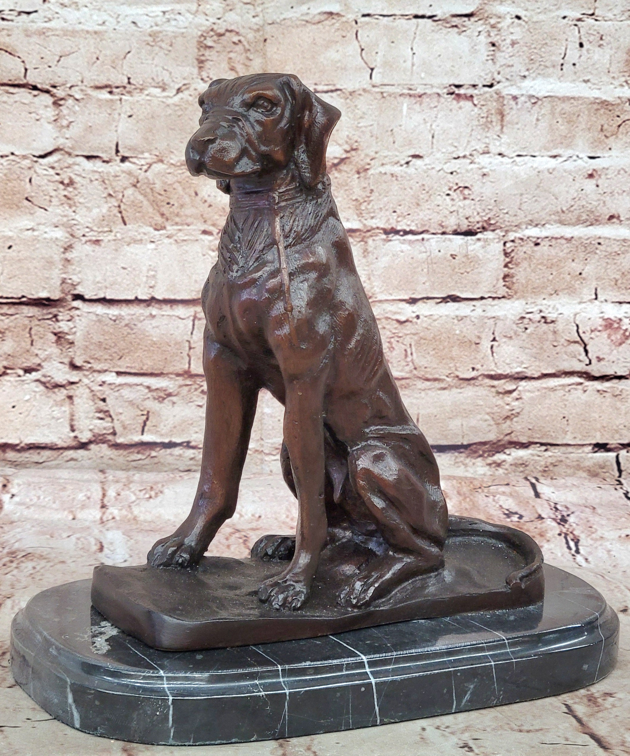 Hunting Dog Bronze Sculpture – Moigniez Labrador Collectible Figure Home Decor
