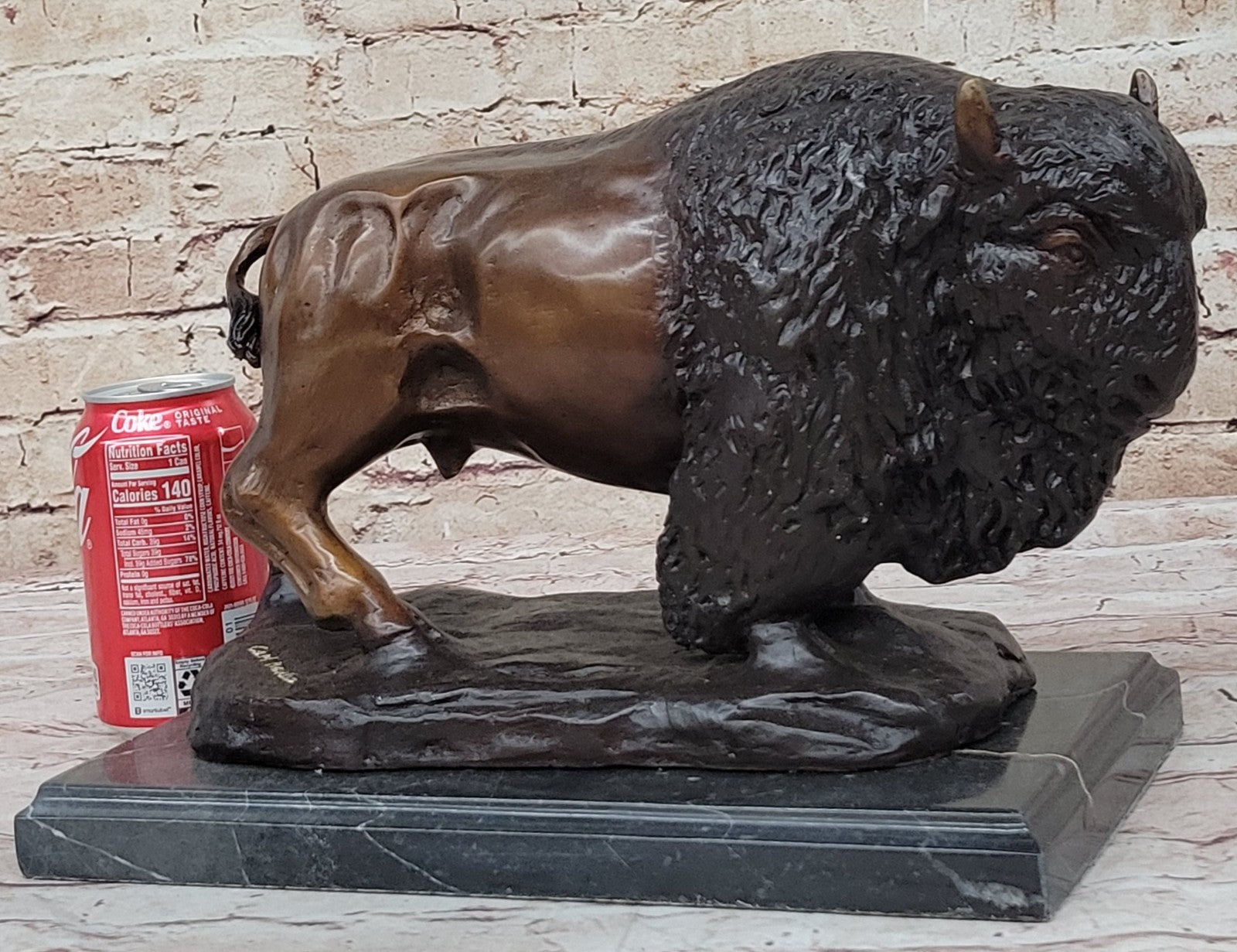 Fine Art Bison Boffola Sculpture by Carl Kauba - Genuine Bronze Sale