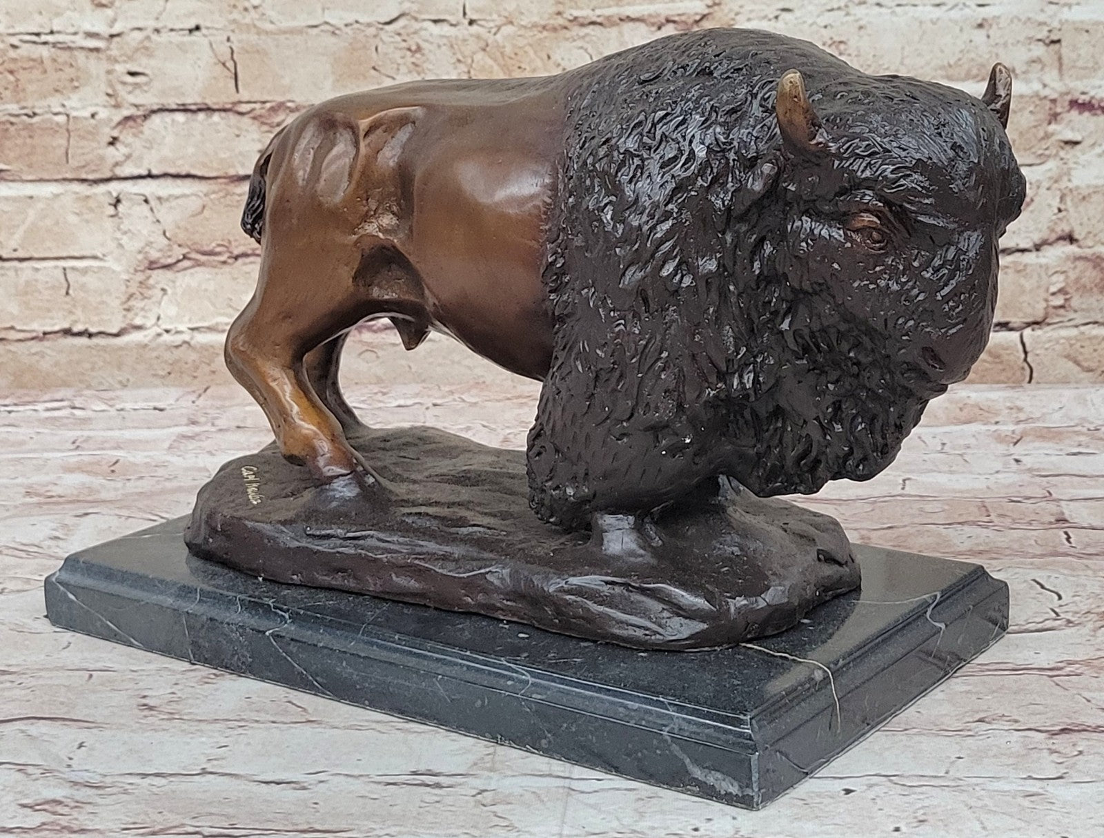 Fine Art Bison Boffola Sculpture by Carl Kauba - Genuine Bronze Sale