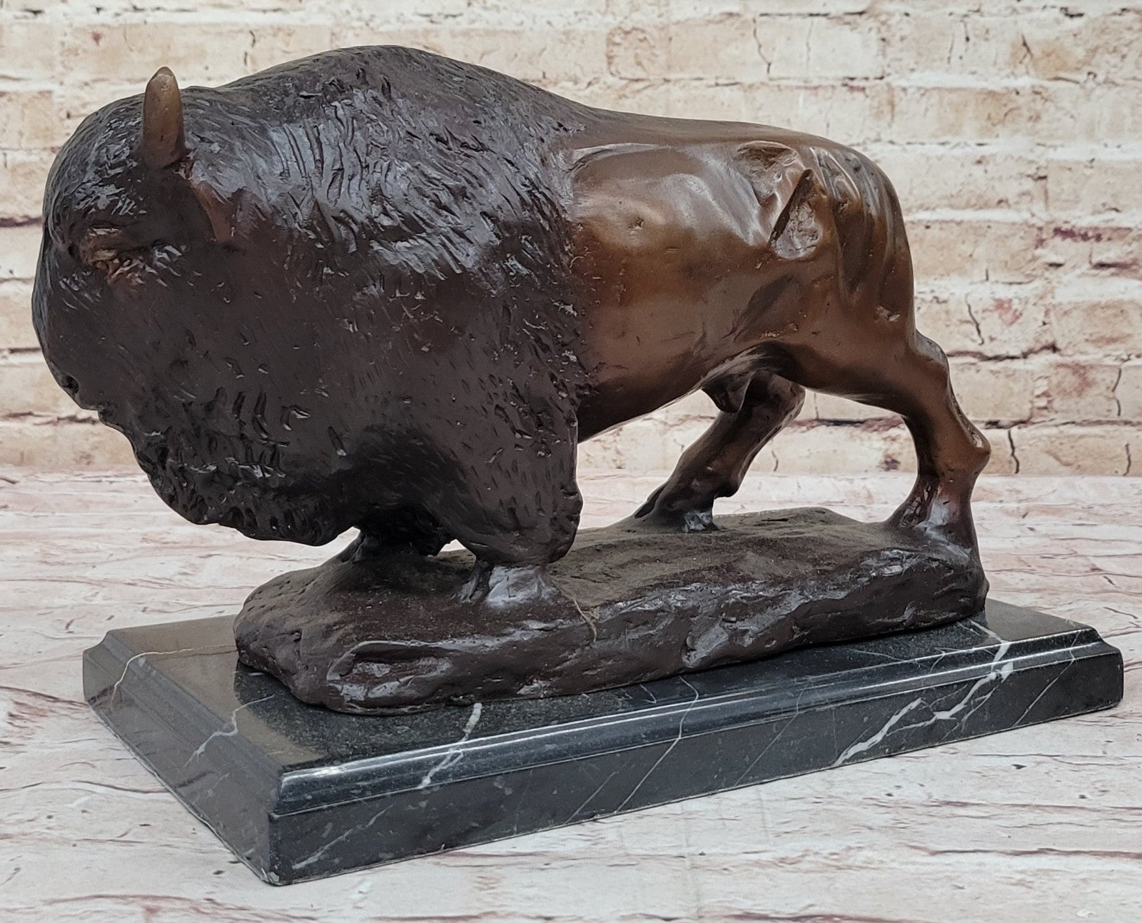 Fine Art Bison Boffola Sculpture by Carl Kauba - Genuine Bronze Sale