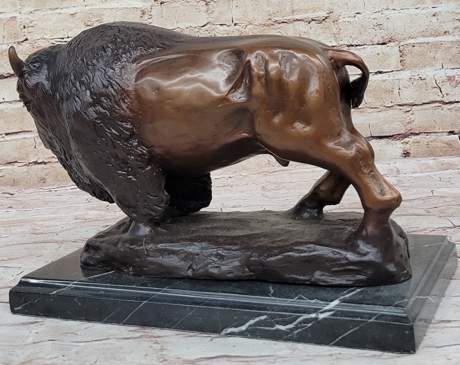 Fine Art Bison Boffola Sculpture by Carl Kauba - Genuine Bronze Sale