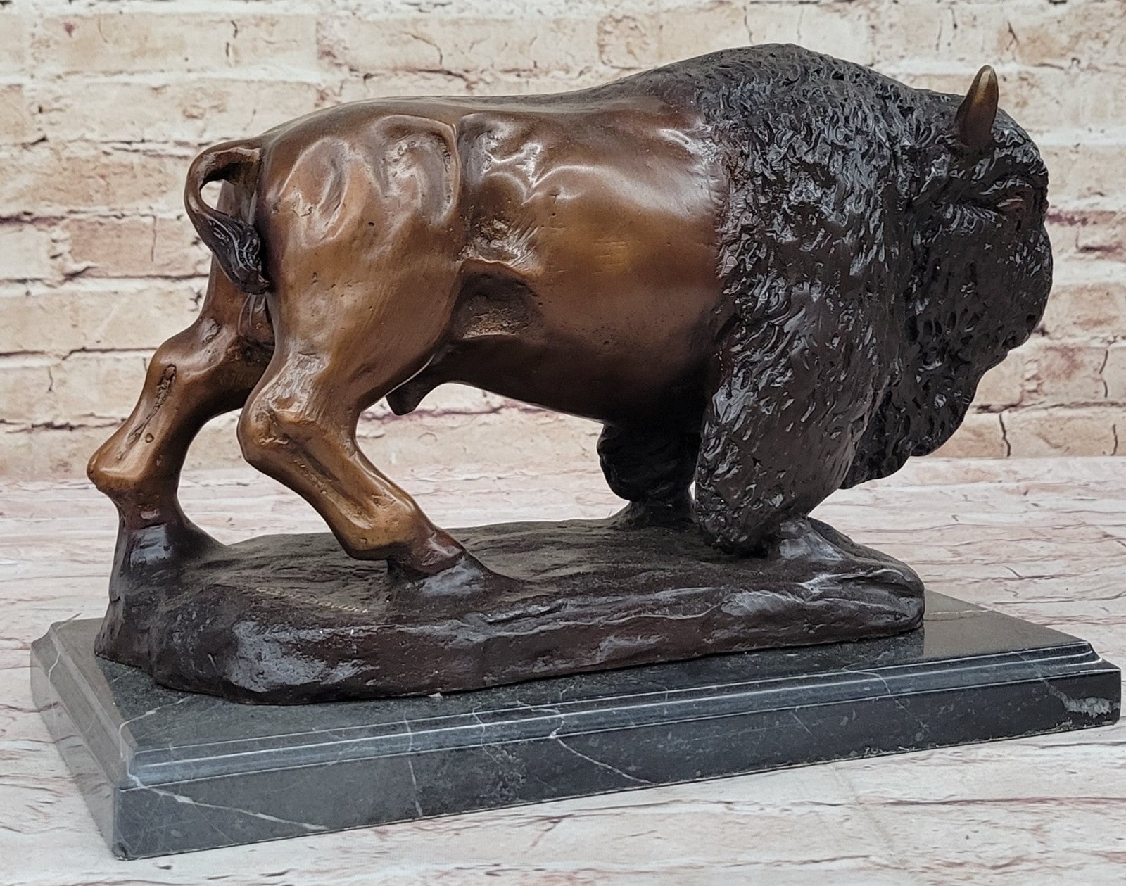 Fine Art Bison Boffola Sculpture by Carl Kauba - Genuine Bronze Sale