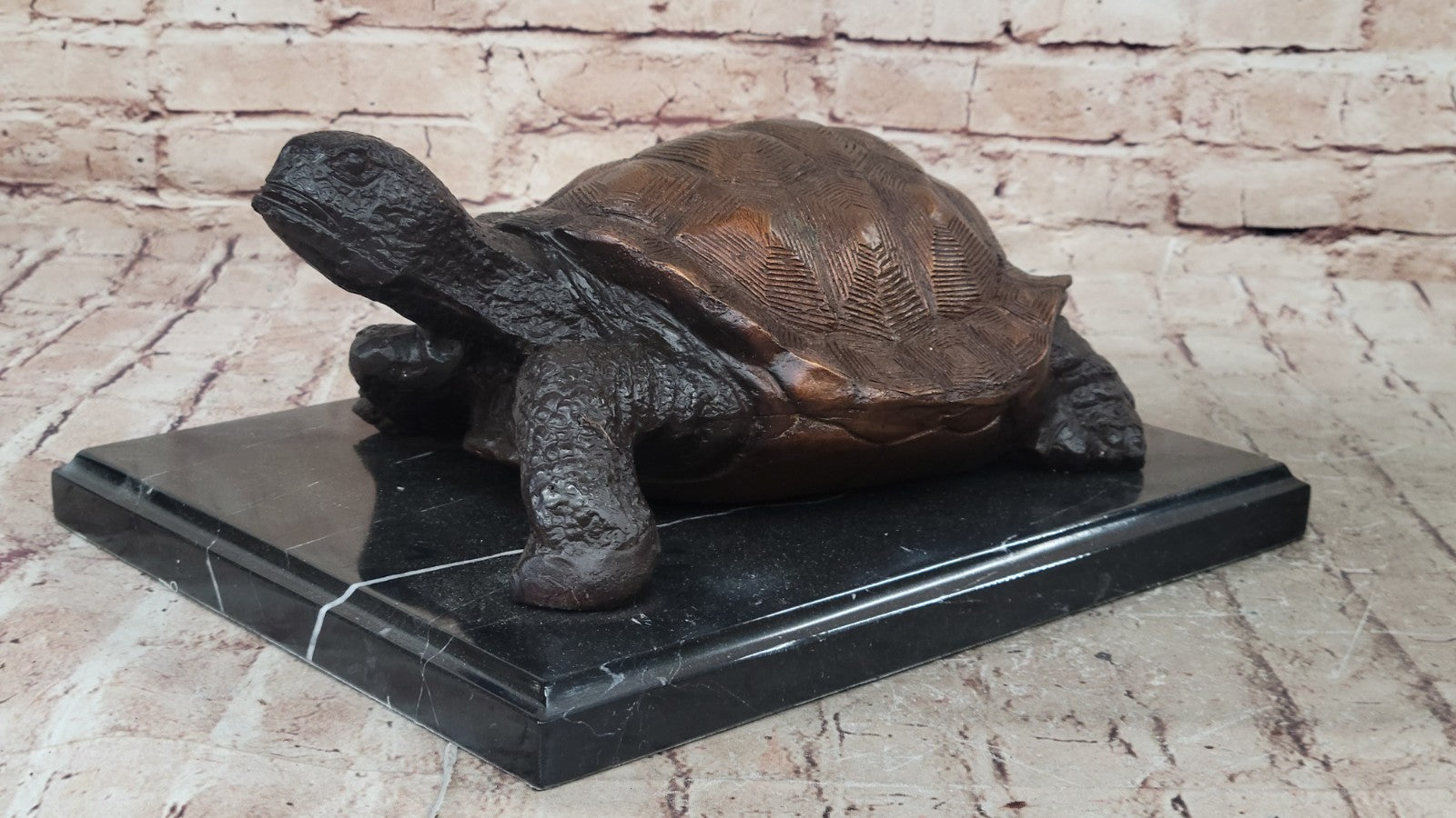 Vintage 100% Bronze Water Fountain Turtle Statue Garden Numbered Collectible ART