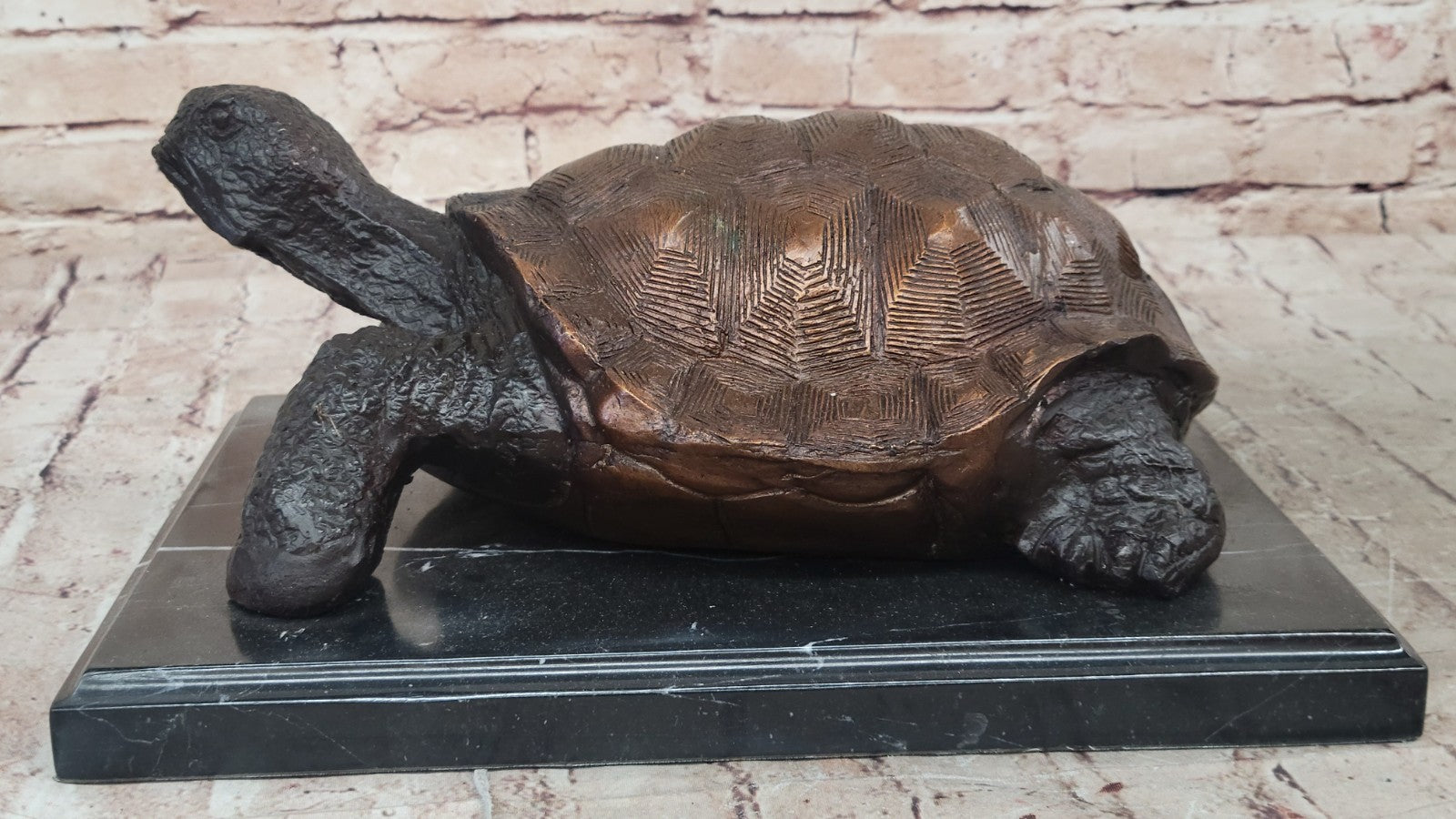 Vintage 100% Bronze Water Fountain Turtle Statue Garden Numbered Collectible ART