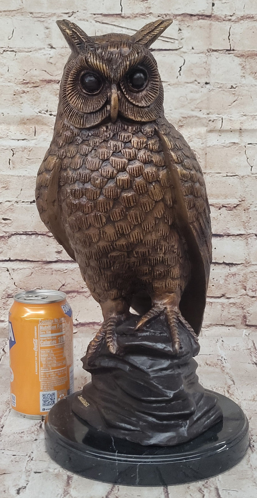 Large Bronze Owl Statue by Moigniez: Handcrafted Wildlife Bird Sculpture Statue