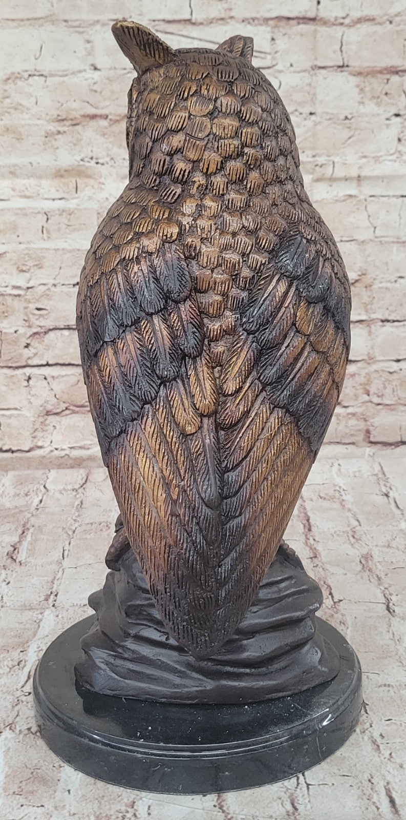 Large Bronze Owl Statue by Moigniez: Handcrafted Wildlife Bird Sculpture Statue