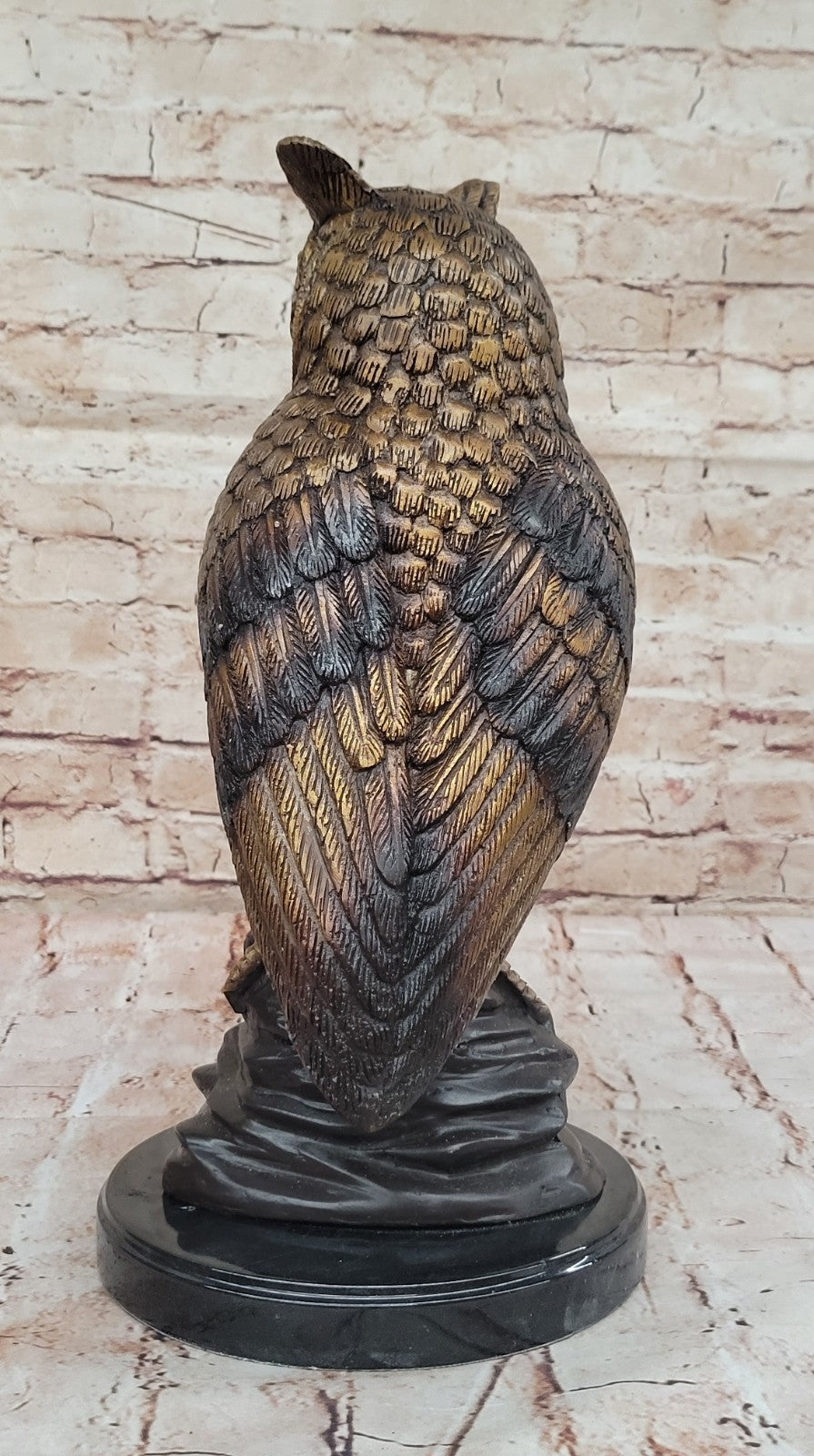 Large Bronze Owl Statue by Moigniez: Handcrafted Wildlife Bird Sculpture Statue