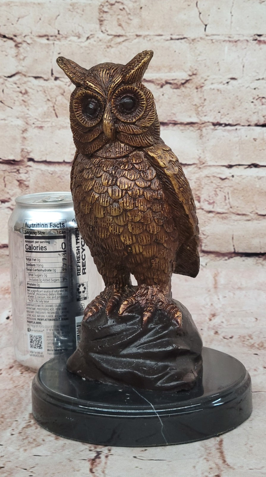 An Enchanting Solid Bronze Owl By Nardini With A Lovey Patina Lost Wax Method NR